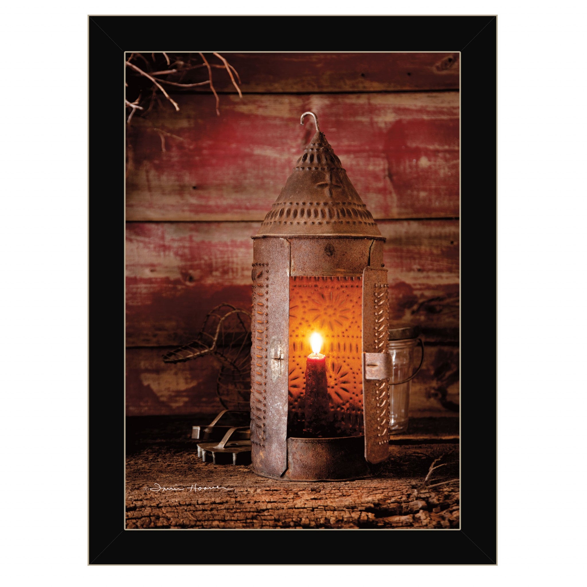 Tinners Lantern 3 Black Framed Print Wall Art