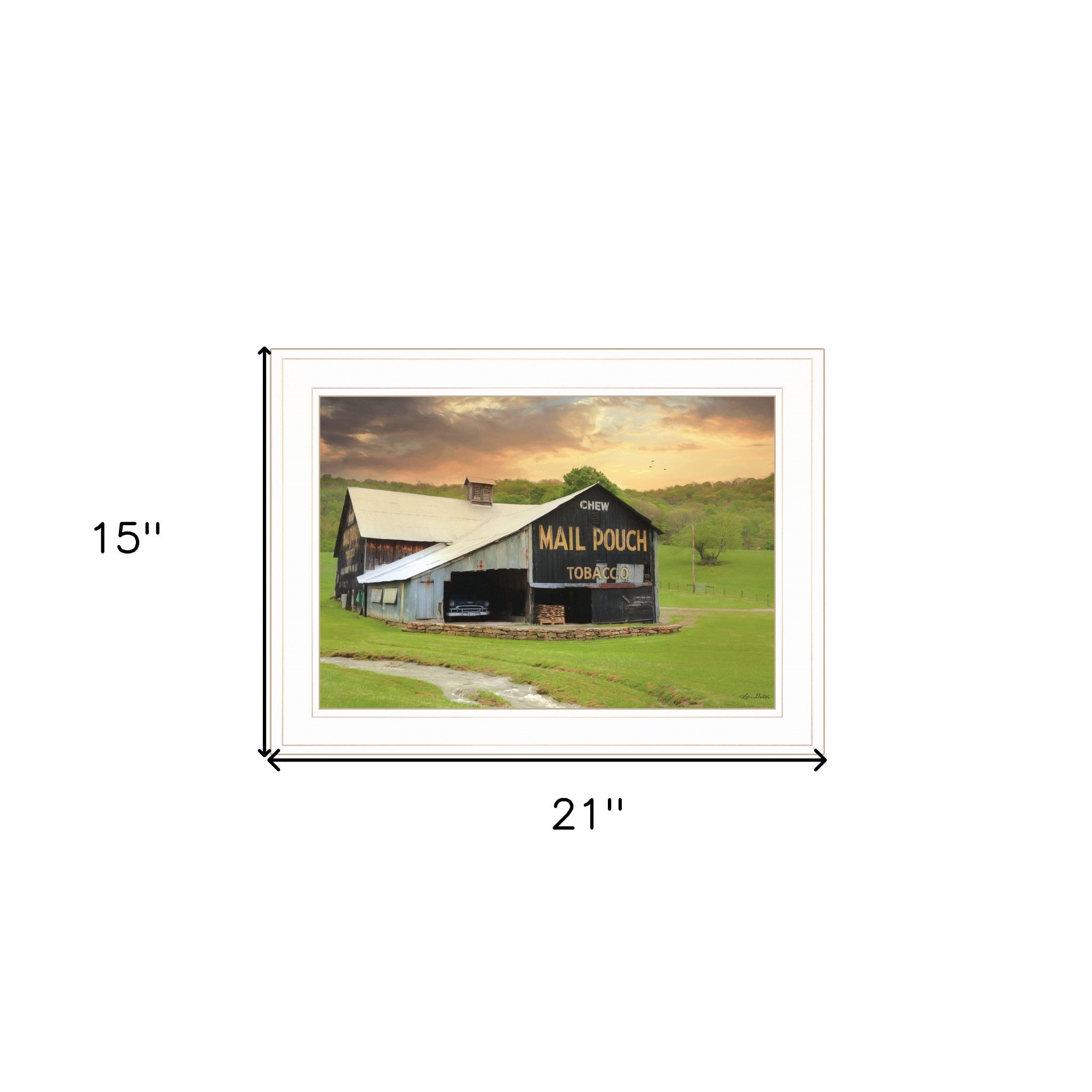 Mail Pouch Barn 4 White Framed Print Wall Art