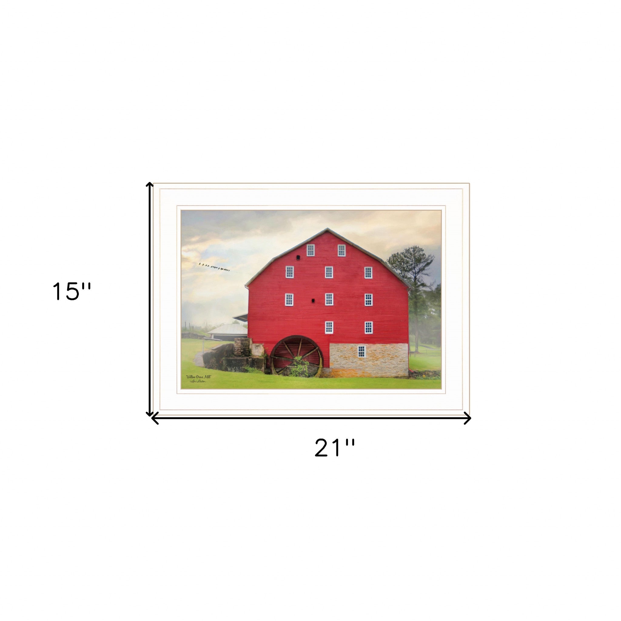 Willow Grove Mill 2 White Framed Print Wall Art