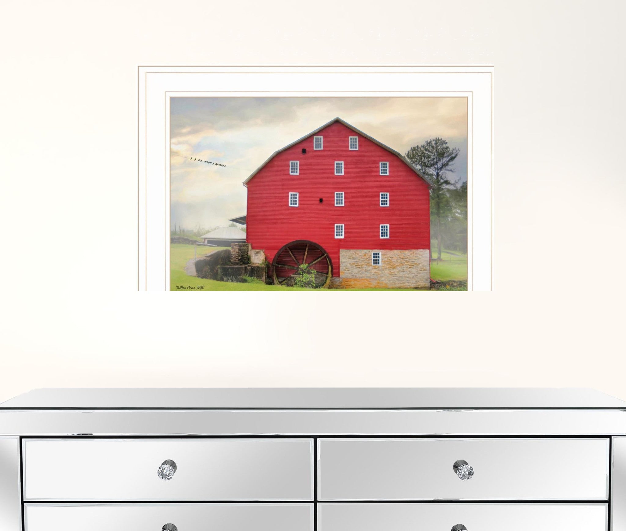 Willow Grove Mill 2 White Framed Print Wall Art