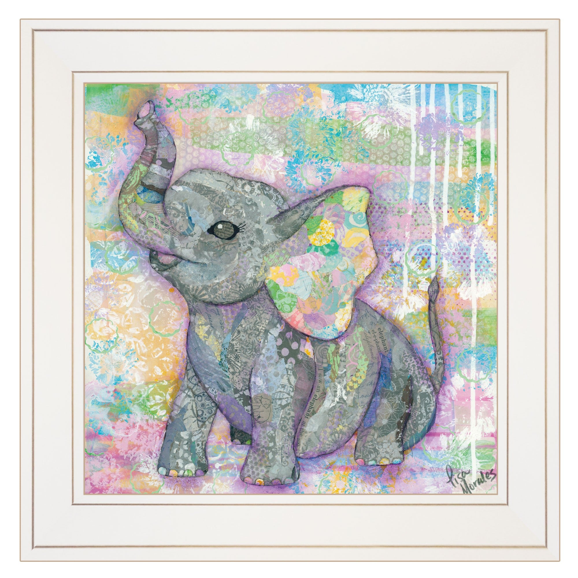 Elephant II 2 White Framed Print Wall Art