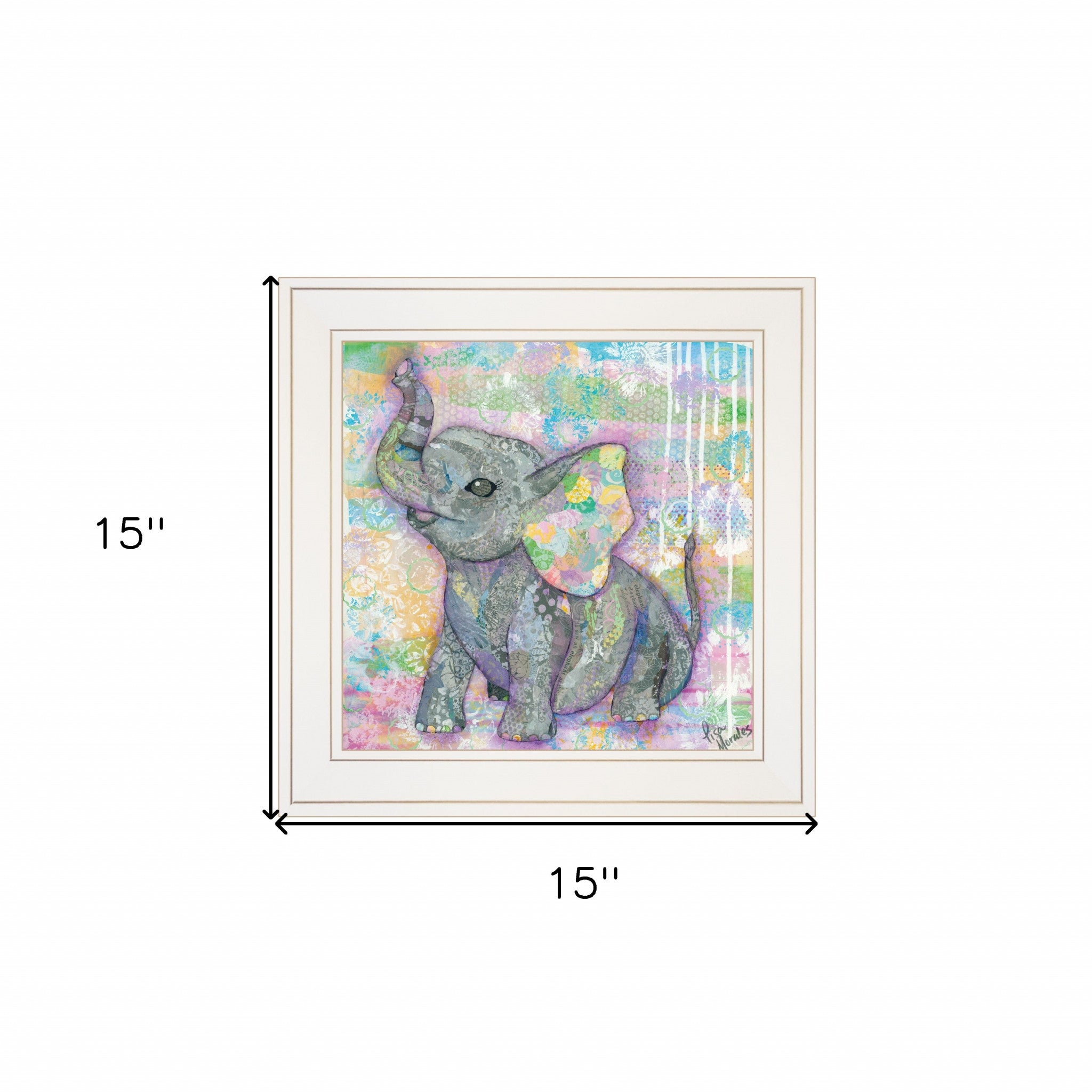 Elephant II 2 White Framed Print Wall Art