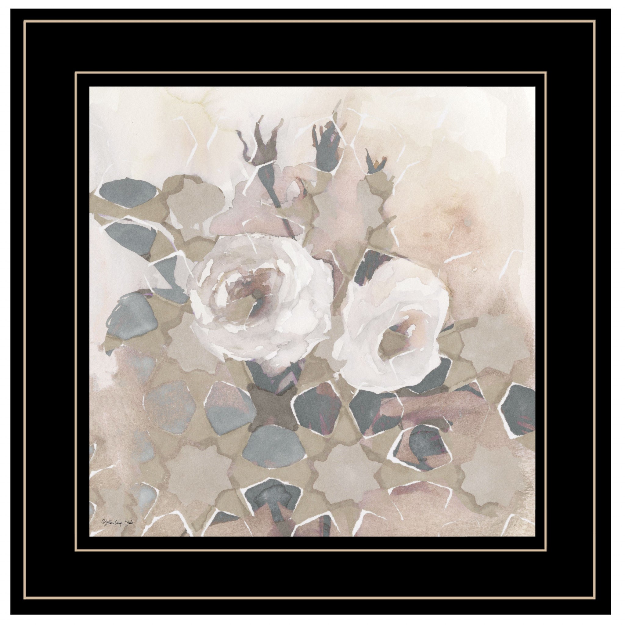 Transitional Blooms I 3 Black Framed Print Wall Art