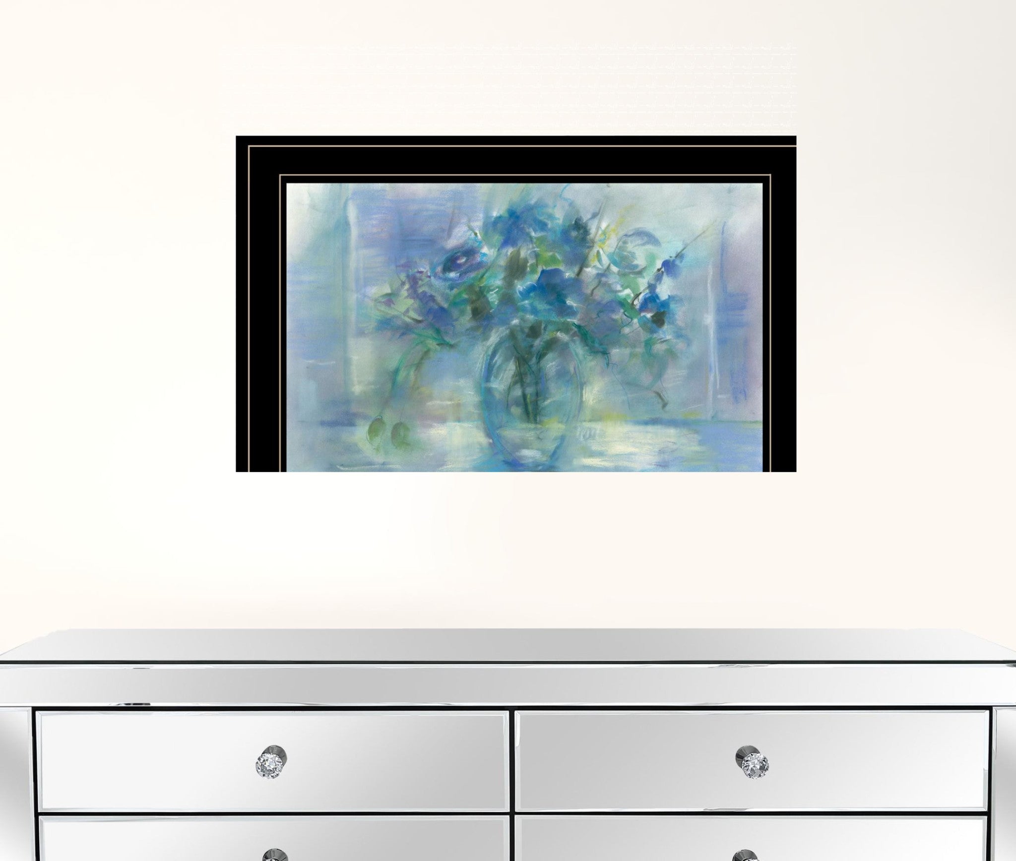 Susies Blue 3 Black Framed Print Wall Art