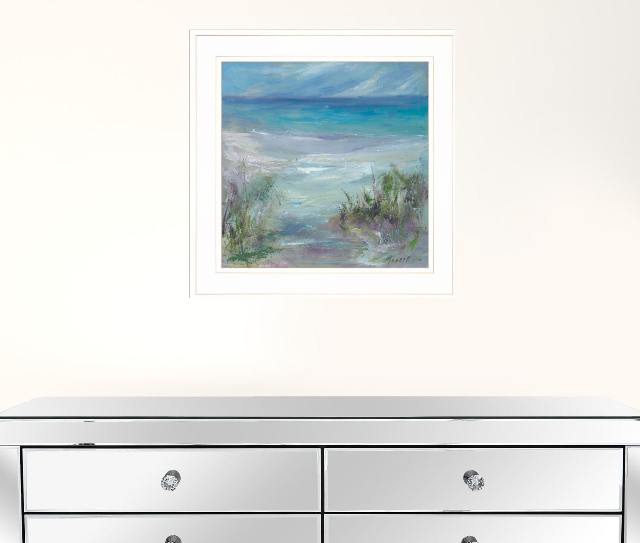 Blue Horizons 2 White Framed Print Wall Art