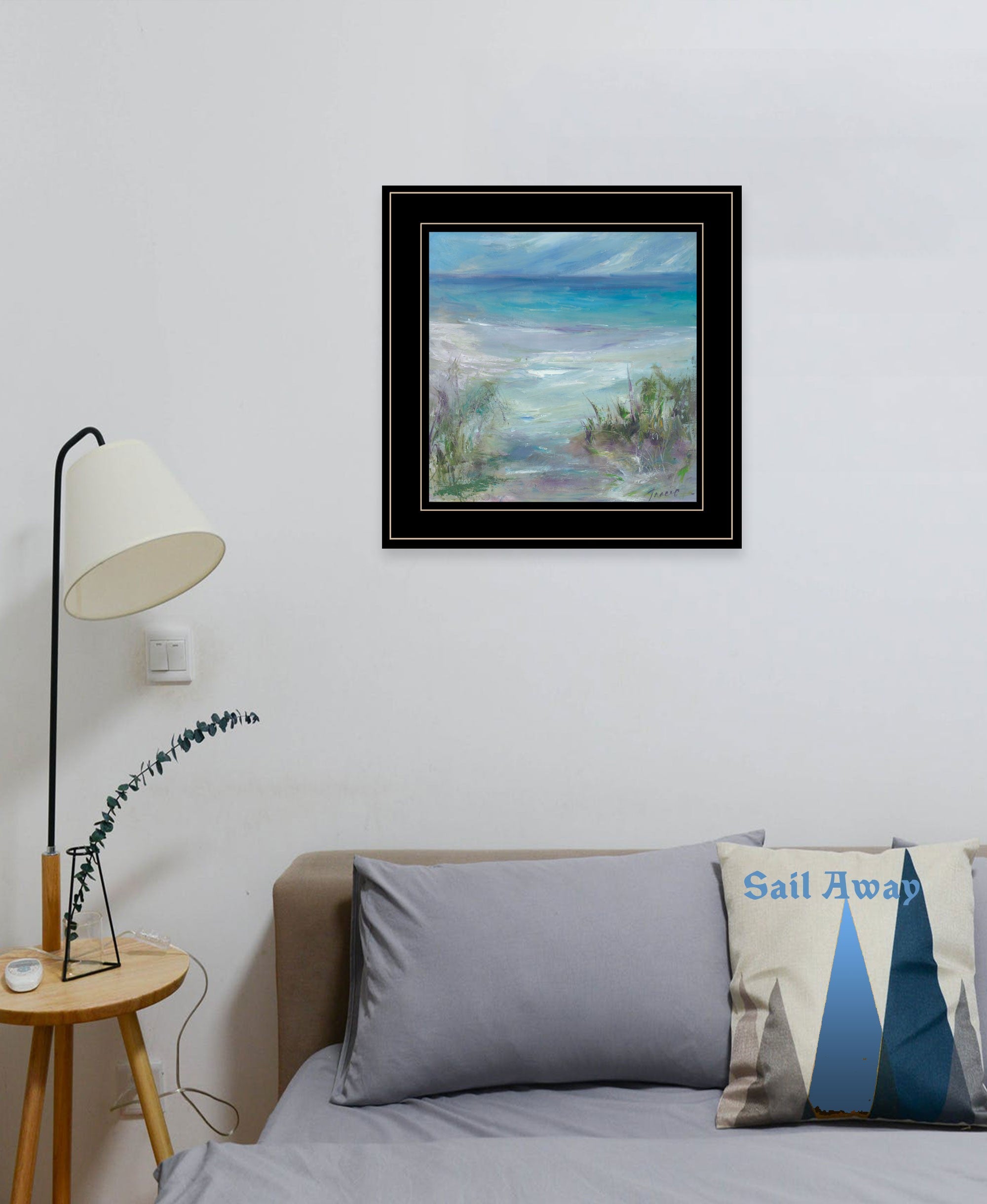 Blue Horizons 3 Black Framed Print Wall Art