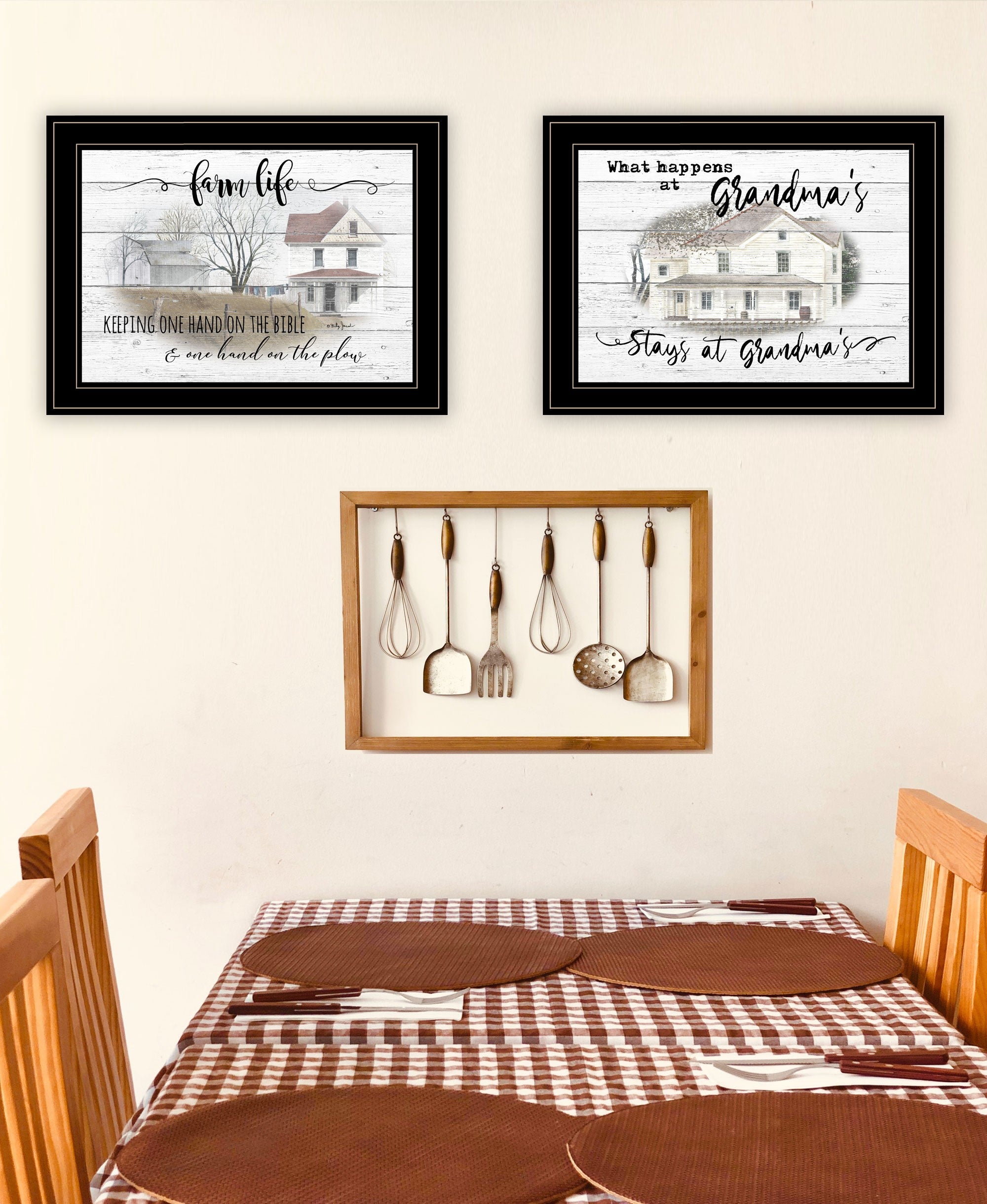 Set Of Two Stays at Grandmas 2 Black Framed Print Wall Art