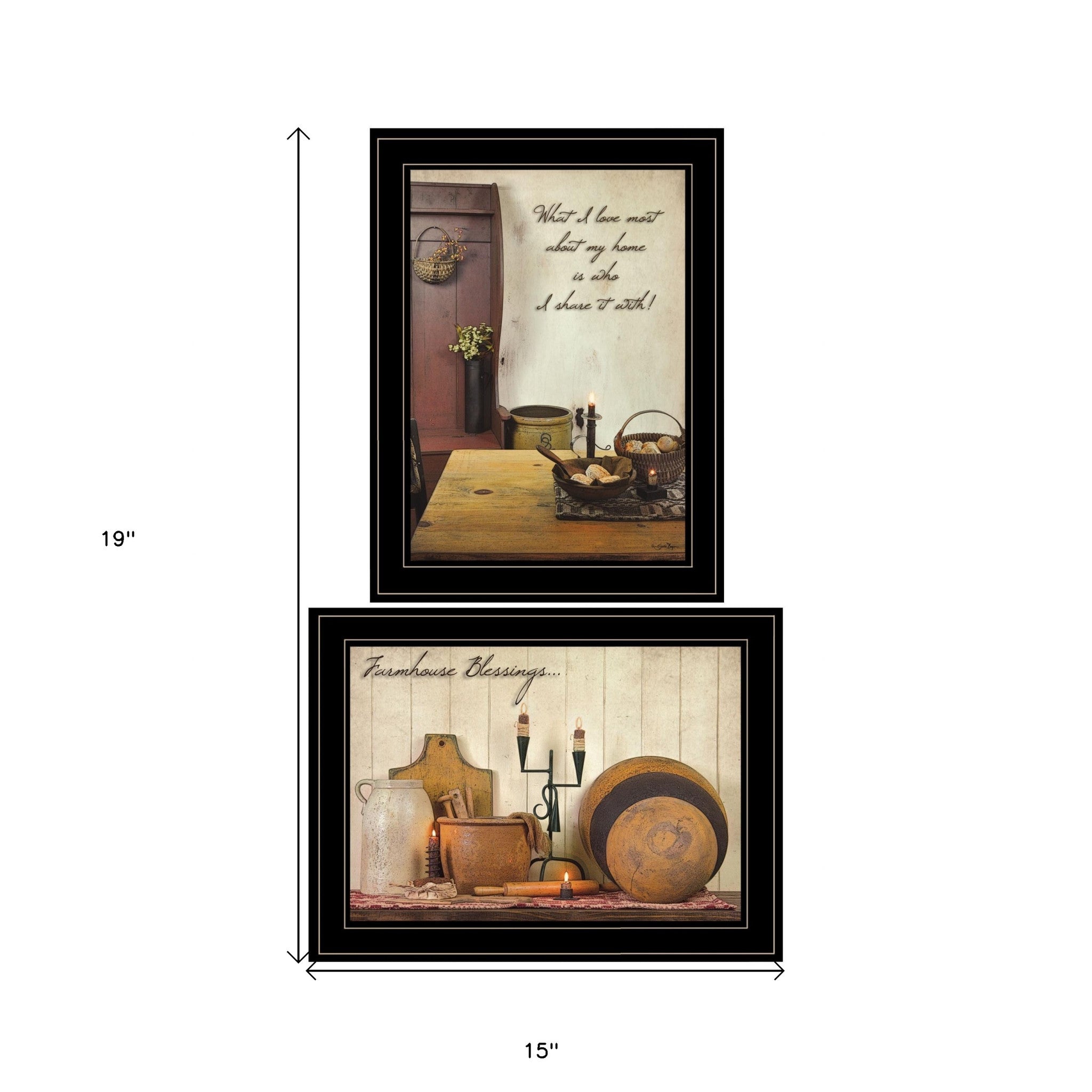 Set Of Two What I Love Most 2 Black Framed Print Kitchen Wall Art