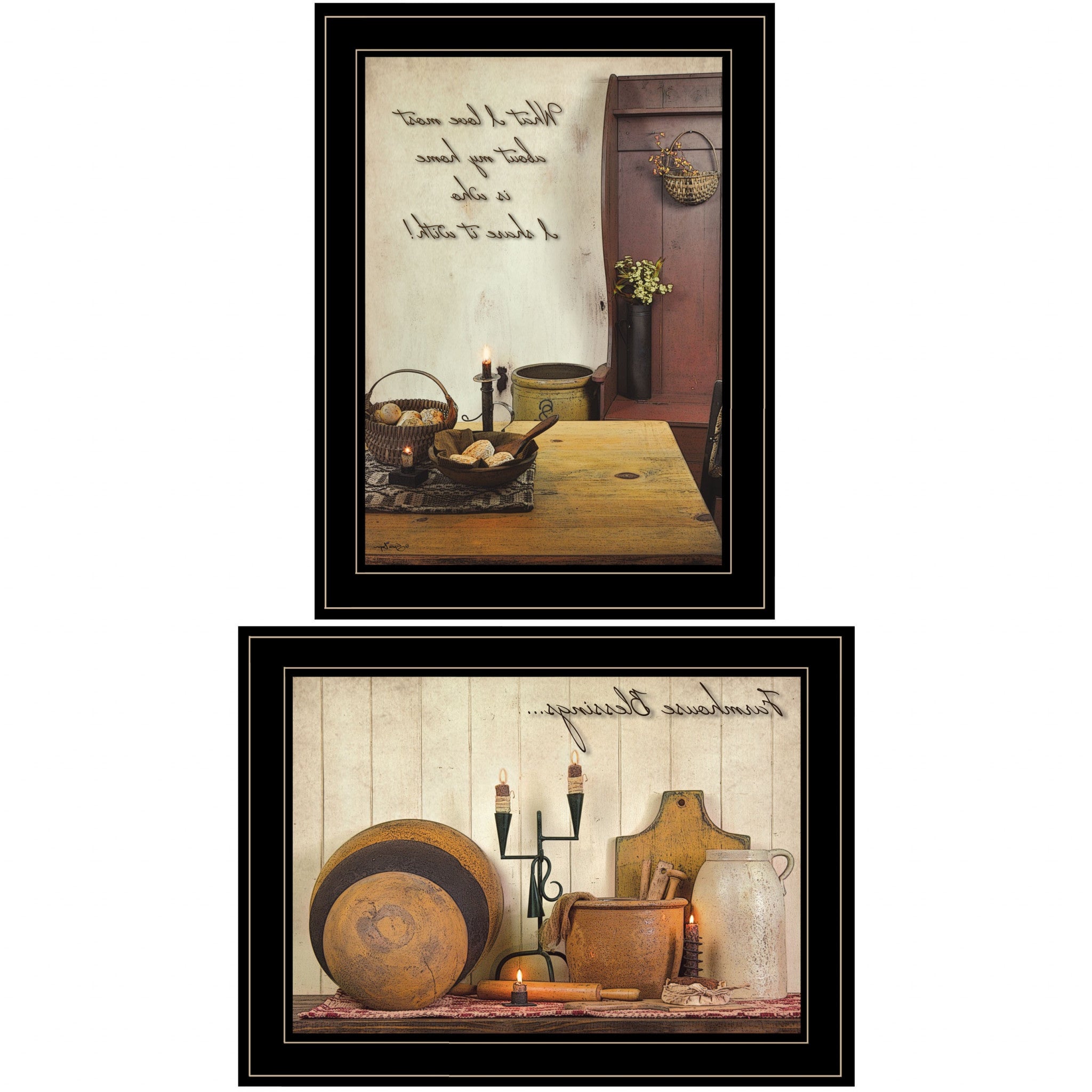 Set Of Two What I Love Most 2 Black Framed Print Kitchen Wall Art