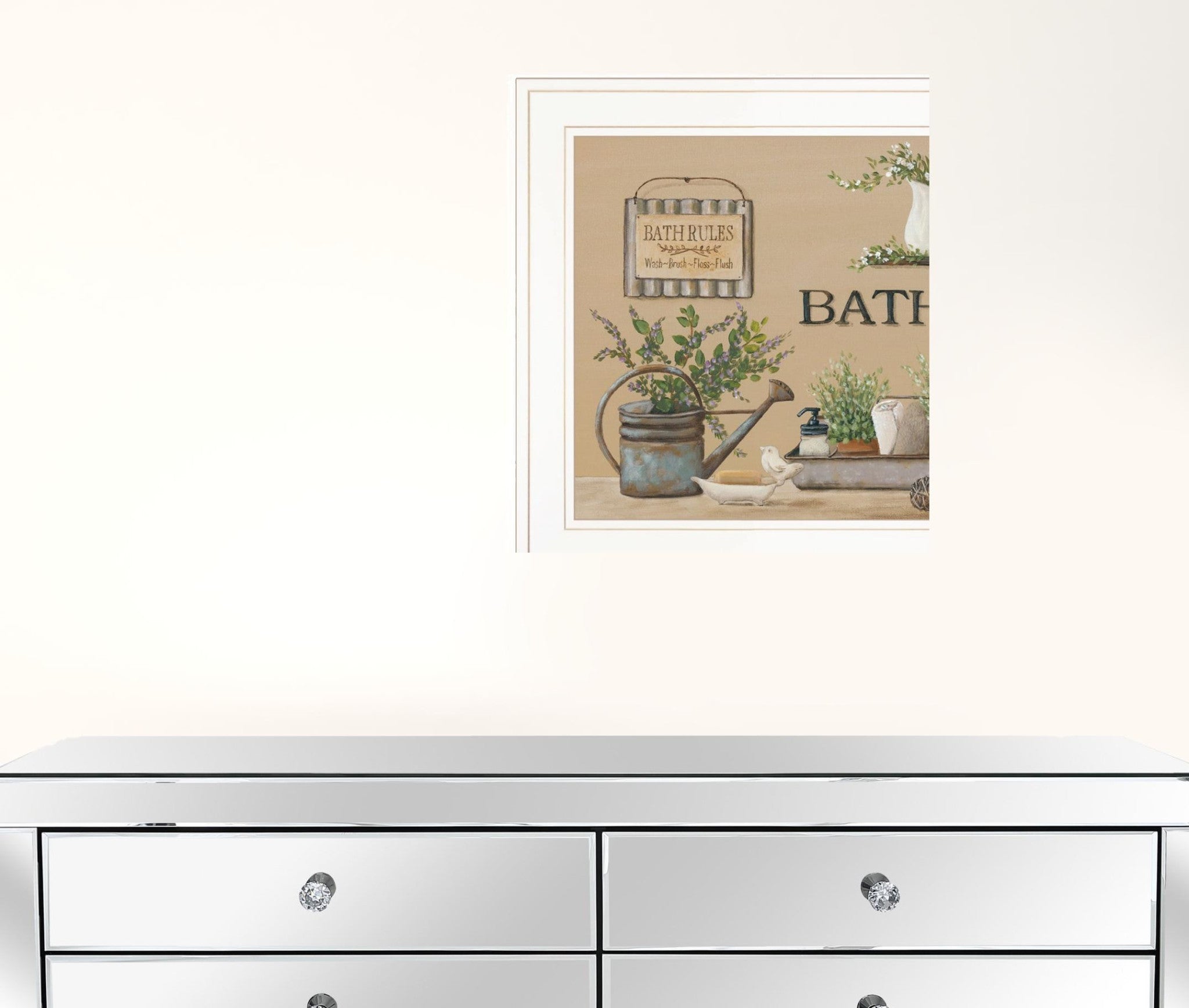 Set Of Two Bath Time 1 White Framed Print Bathroom Wall Art