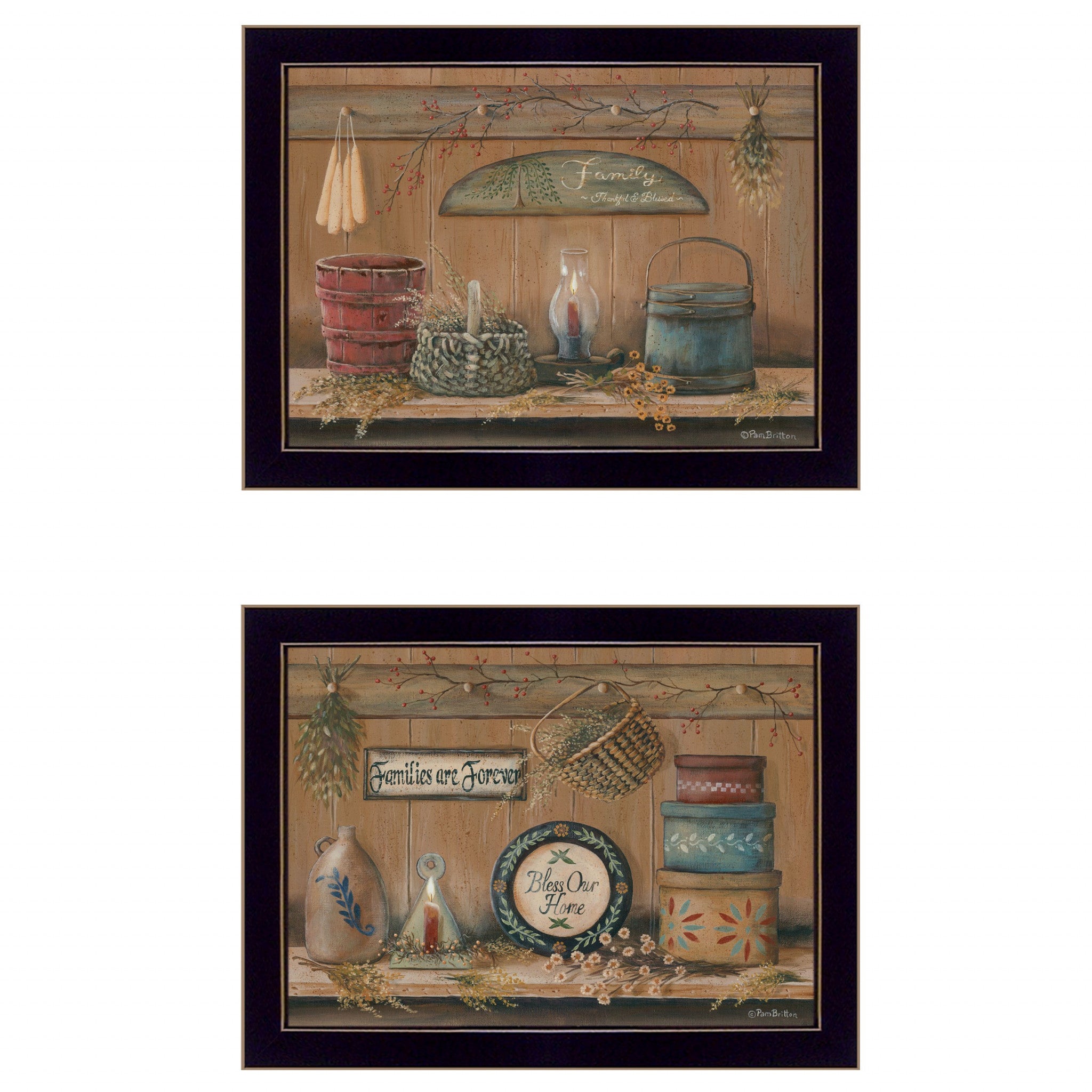 Set Of Two Shelf Treasures 3 Black Framed Print Wall Art