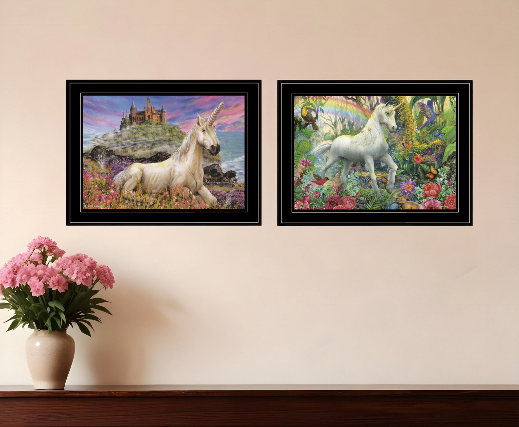 Set Of Two Home Grown 3 Black Framed Print Wall Art