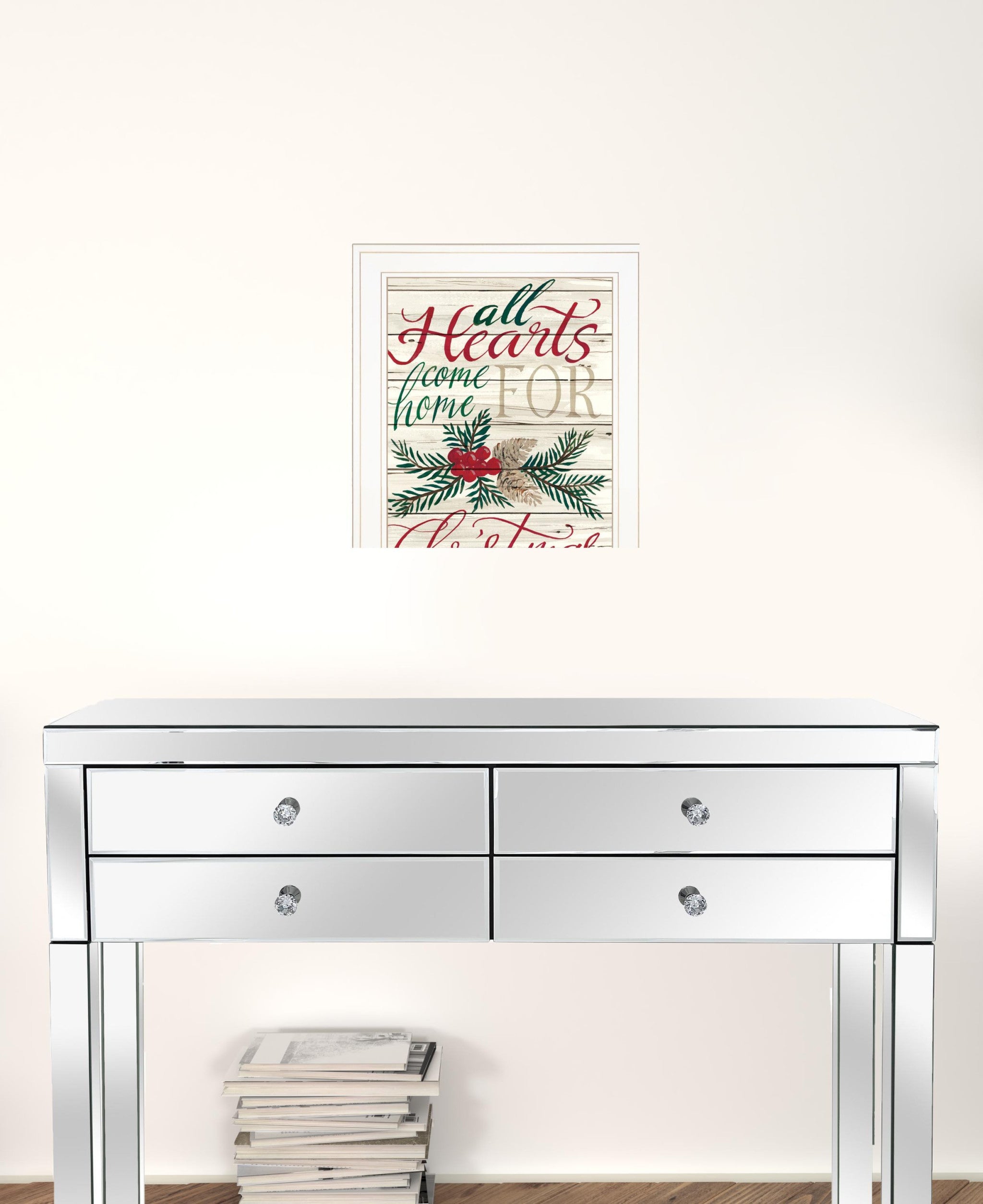 Set Of Two All Heart Come Home For Christmas 1 White Framed Print Wall Art