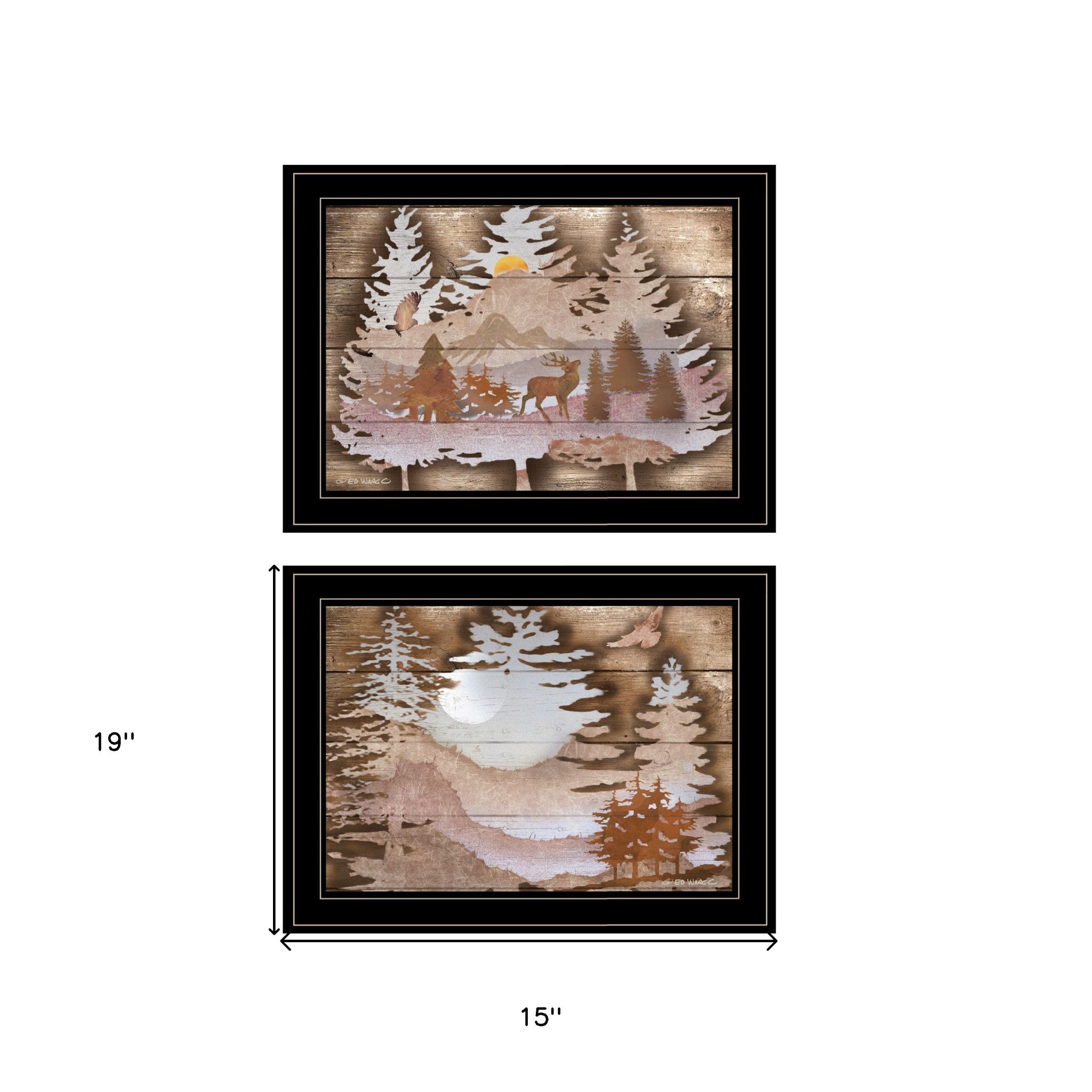 Set Of Two Great Outdoors 2 Black Framed Print Wall Art