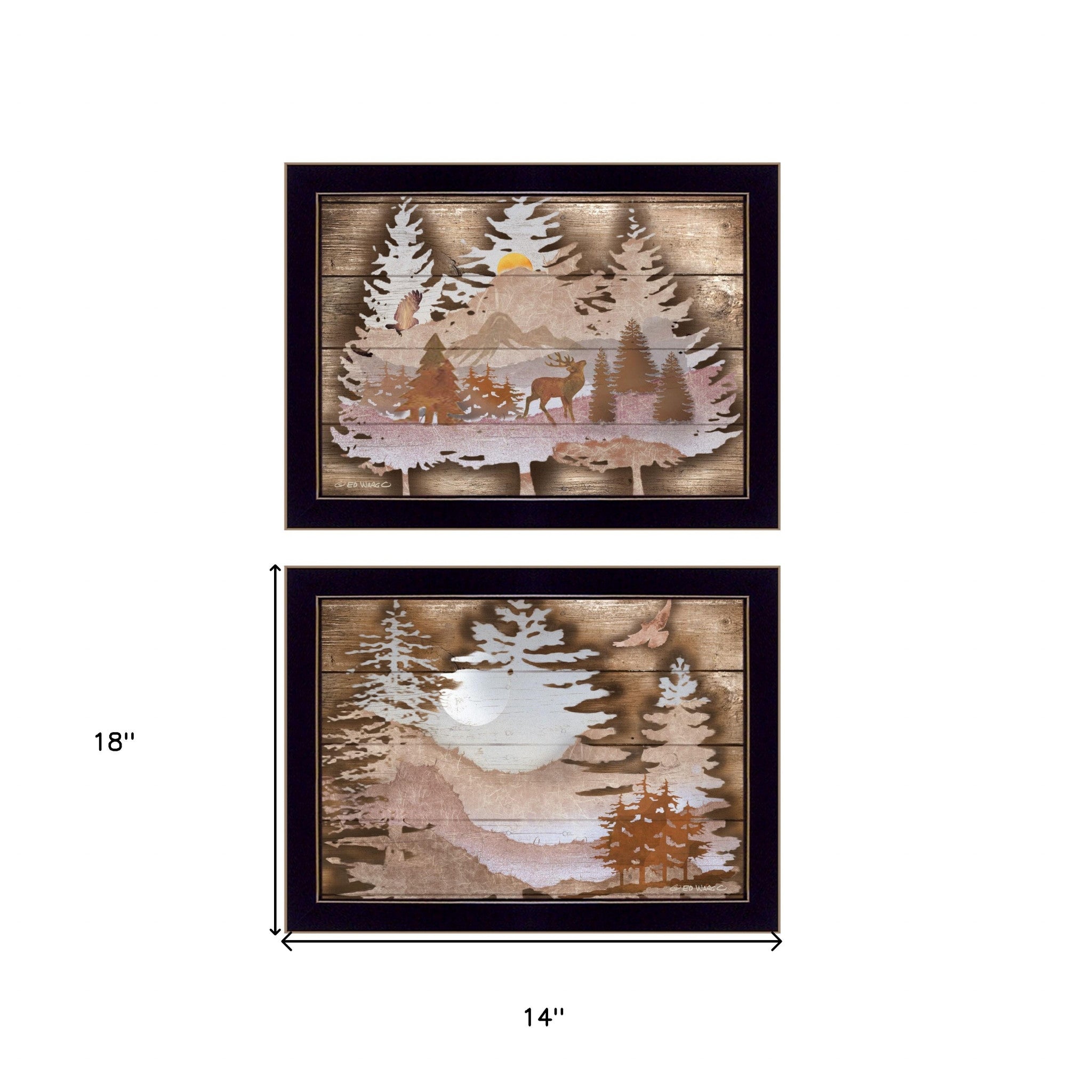 Set Of Two Great Outdoors 3 Black Framed Print Wall Art