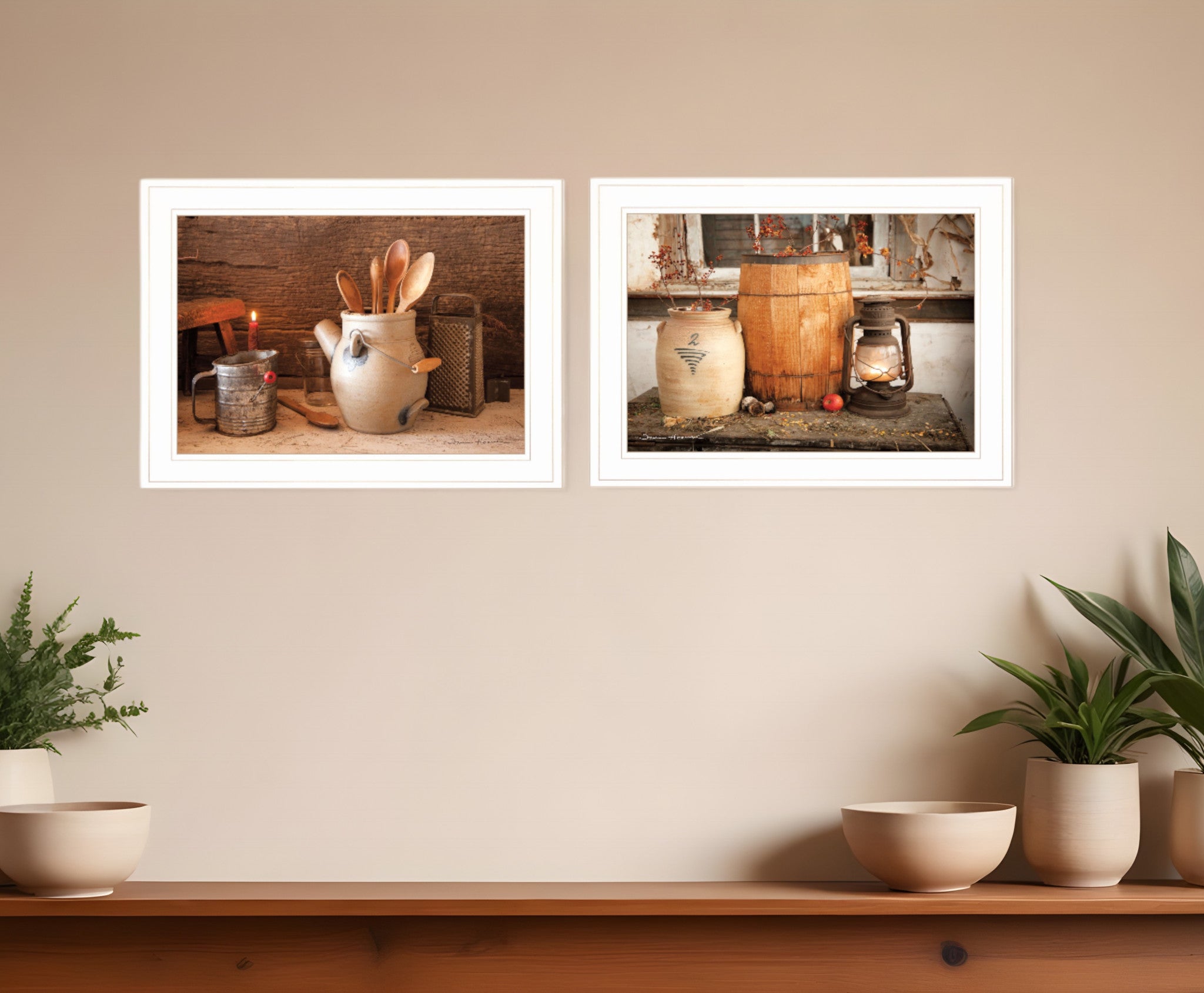 Set Of Two The Nail Keg White Framed Print Wall Art