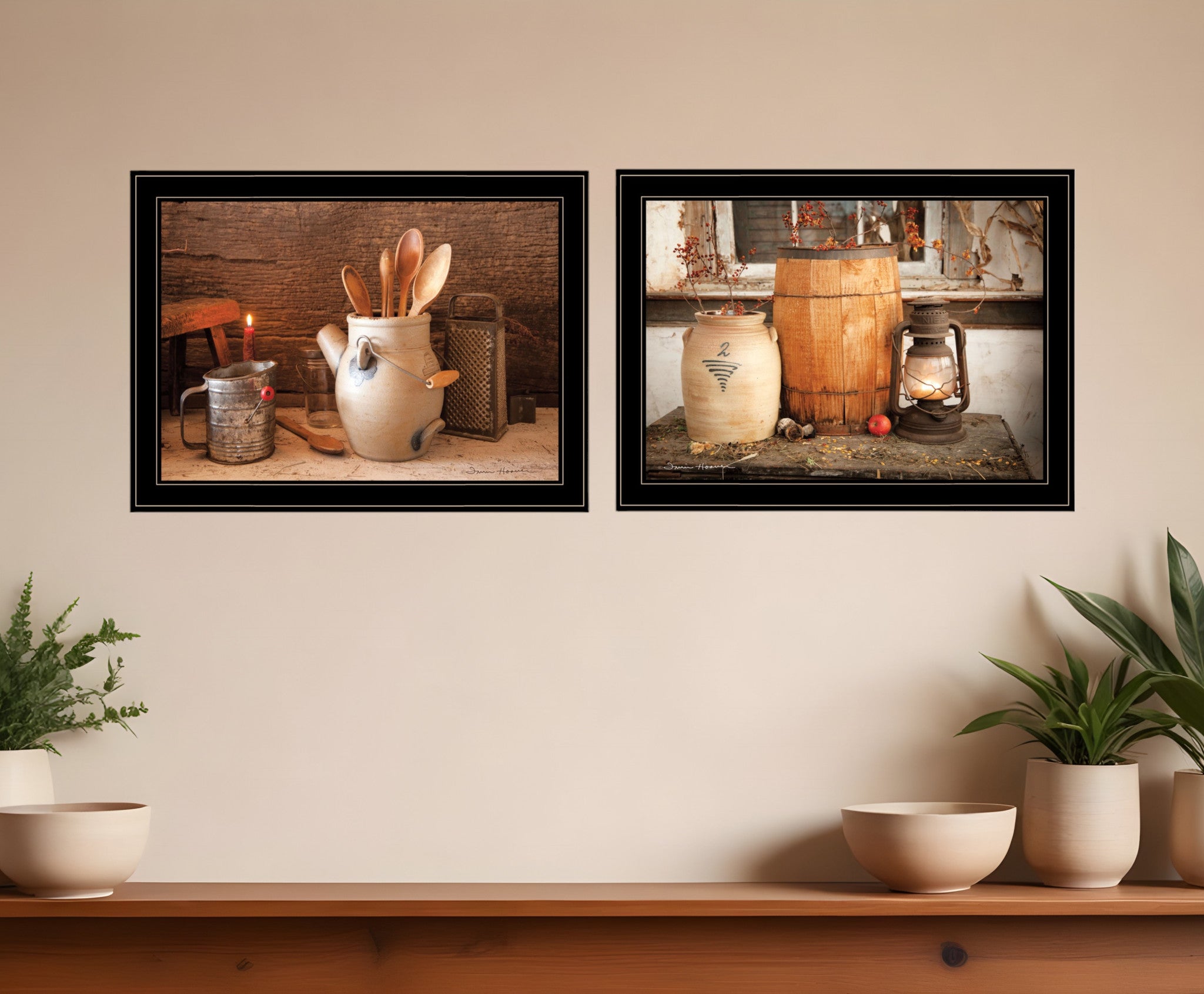 Set Of Two The Nail Keg 5 Black Framed Print Wall Art