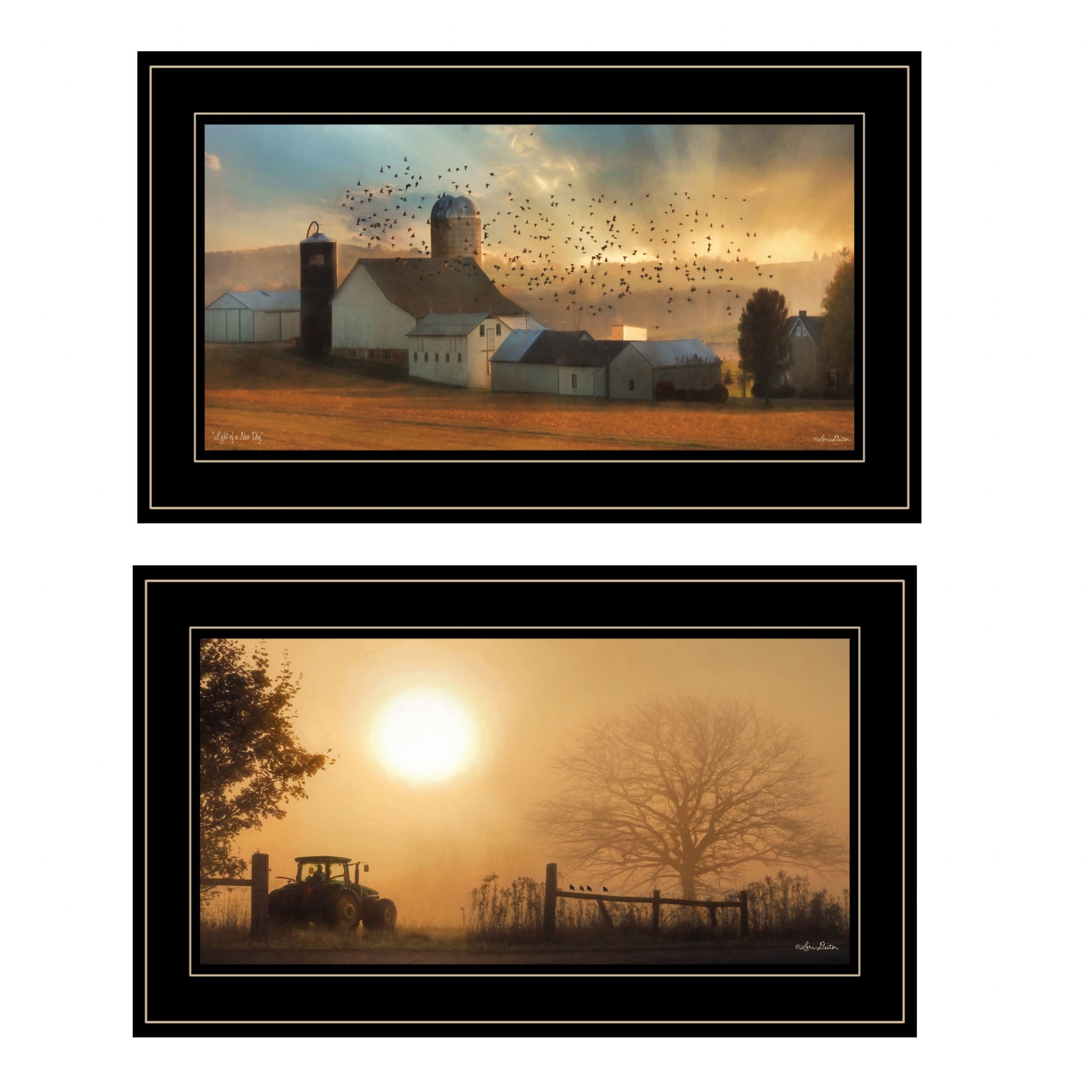 Set Of Two Light Of A New Day 3 Black Framed Print Wall Art