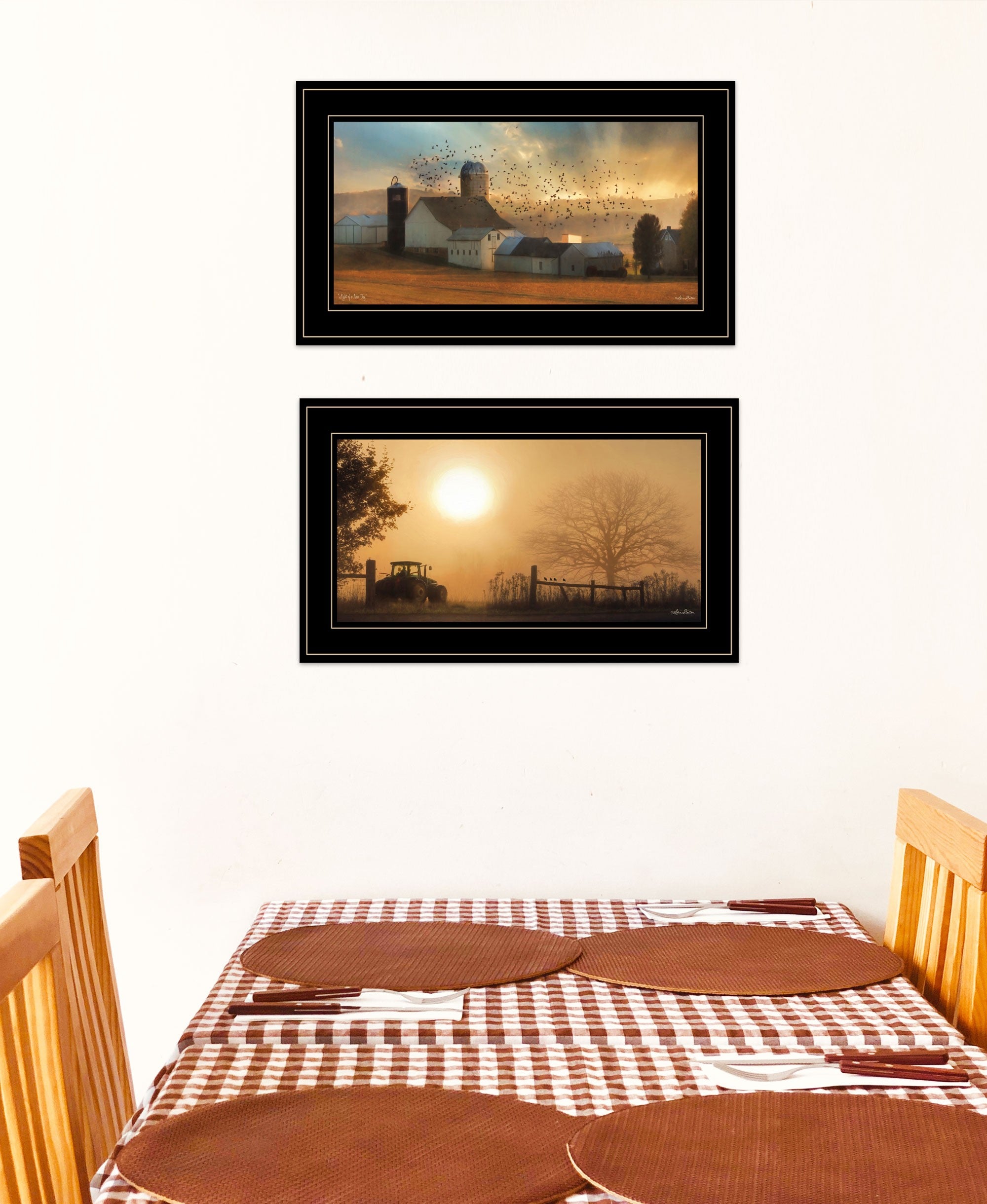 Set Of Two Light of a New Day 3 Black Framed Print Wall Art