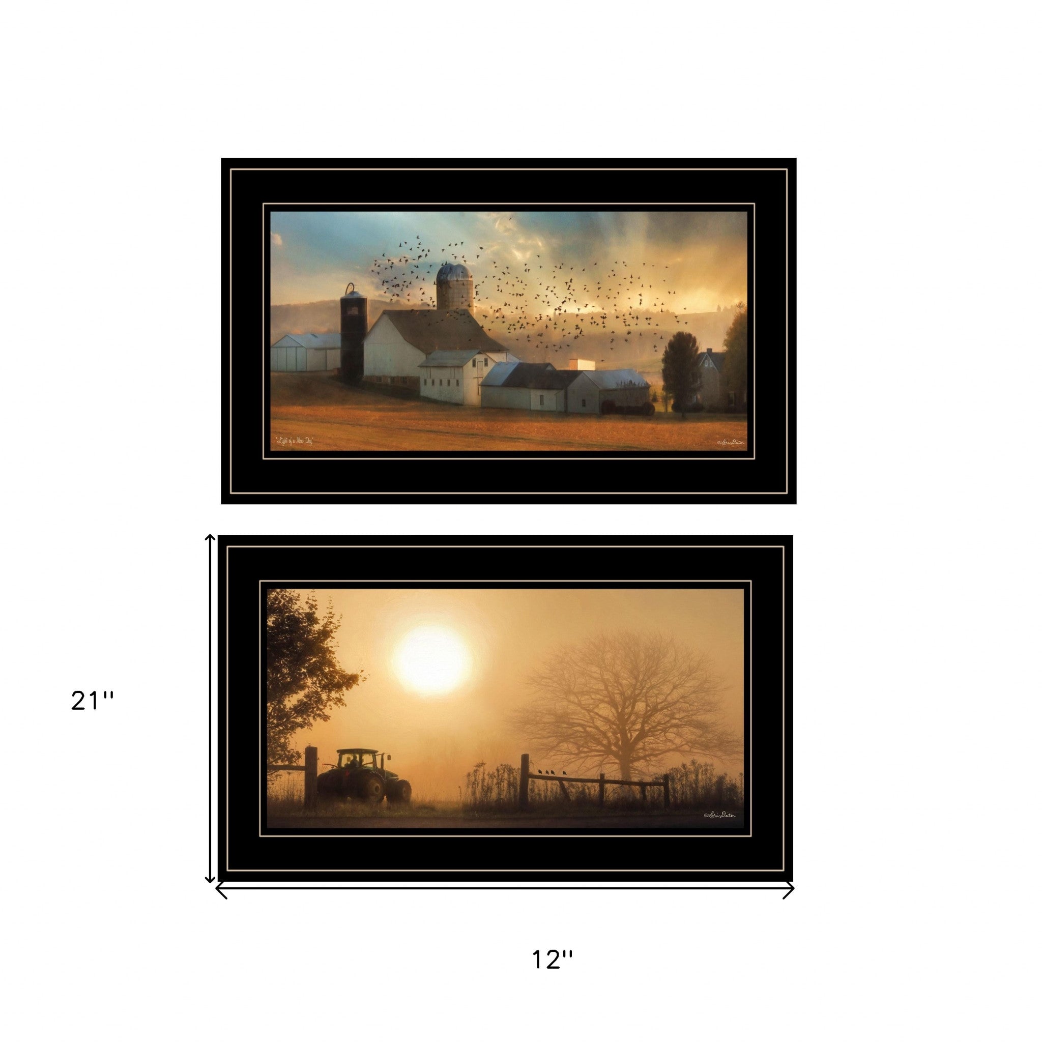 Set Of Two Light of a New Day 3 Black Framed Print Wall Art