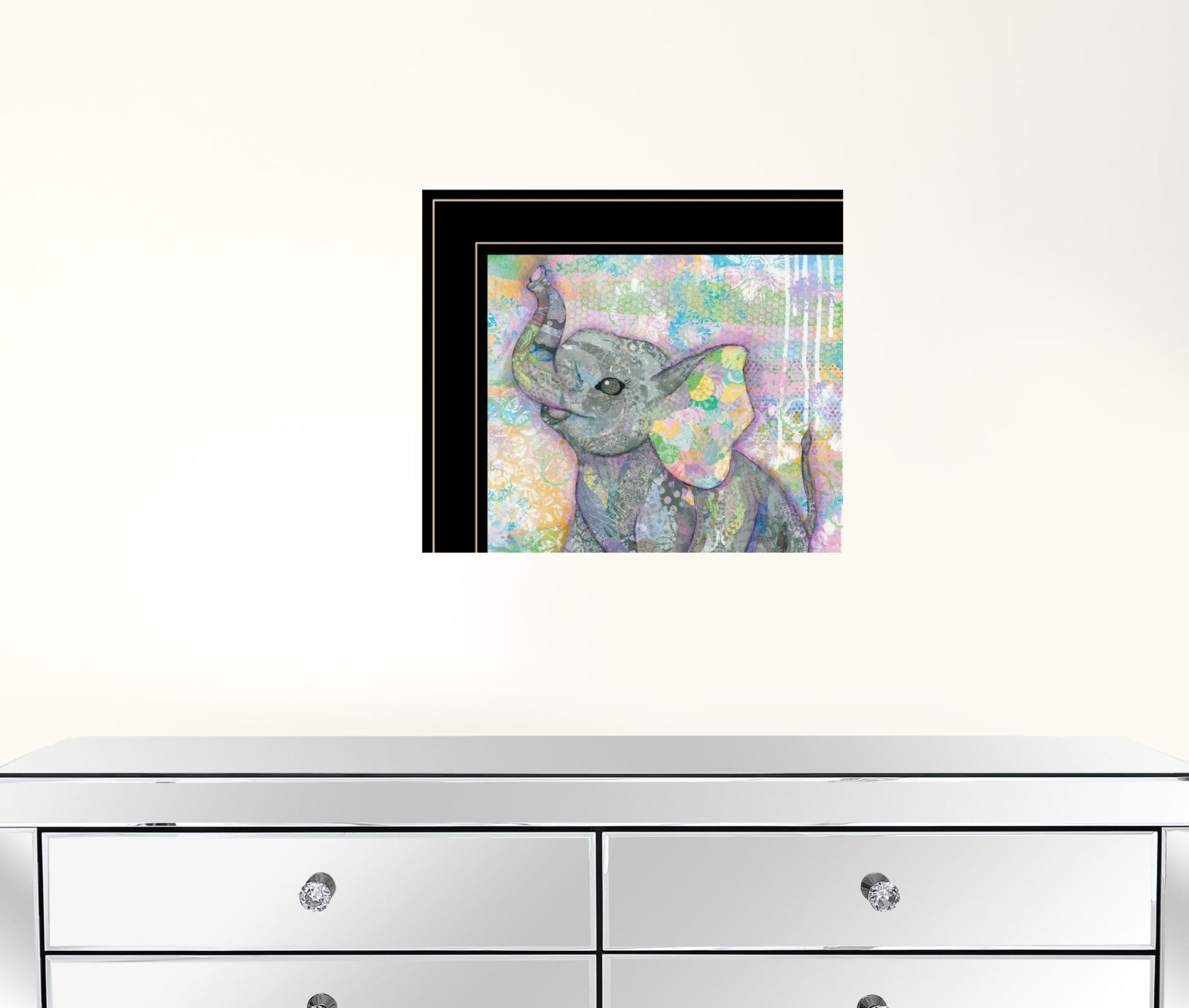 Set Of Three Elephant I And Ii 3 Black Framed Print Wall Art