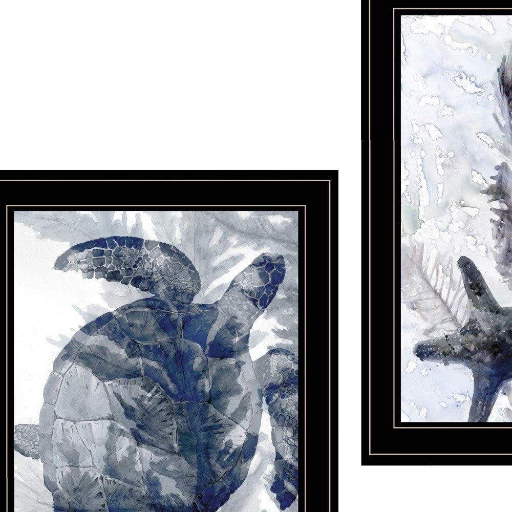 Set Of Two Ocean 2 Black Framed Print Wall Art