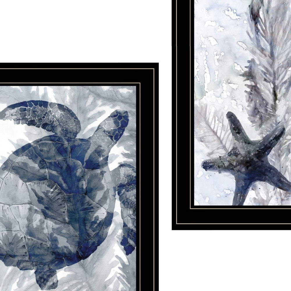 Set Of Two Ocean 2 Black Framed Print Wall Art