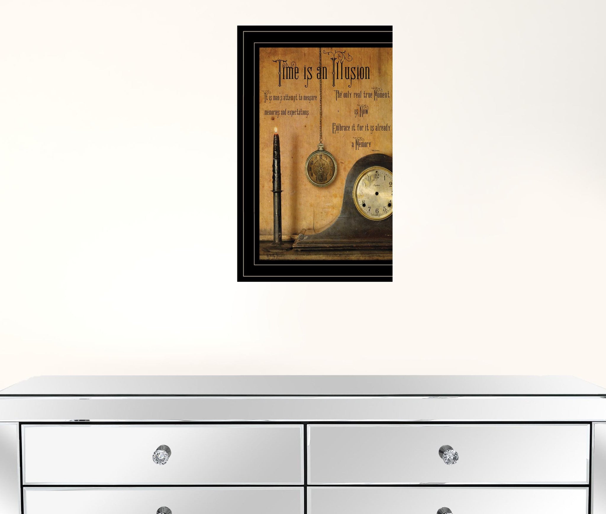 Time Is An Illusion 2 Black Framed Print Wall Art