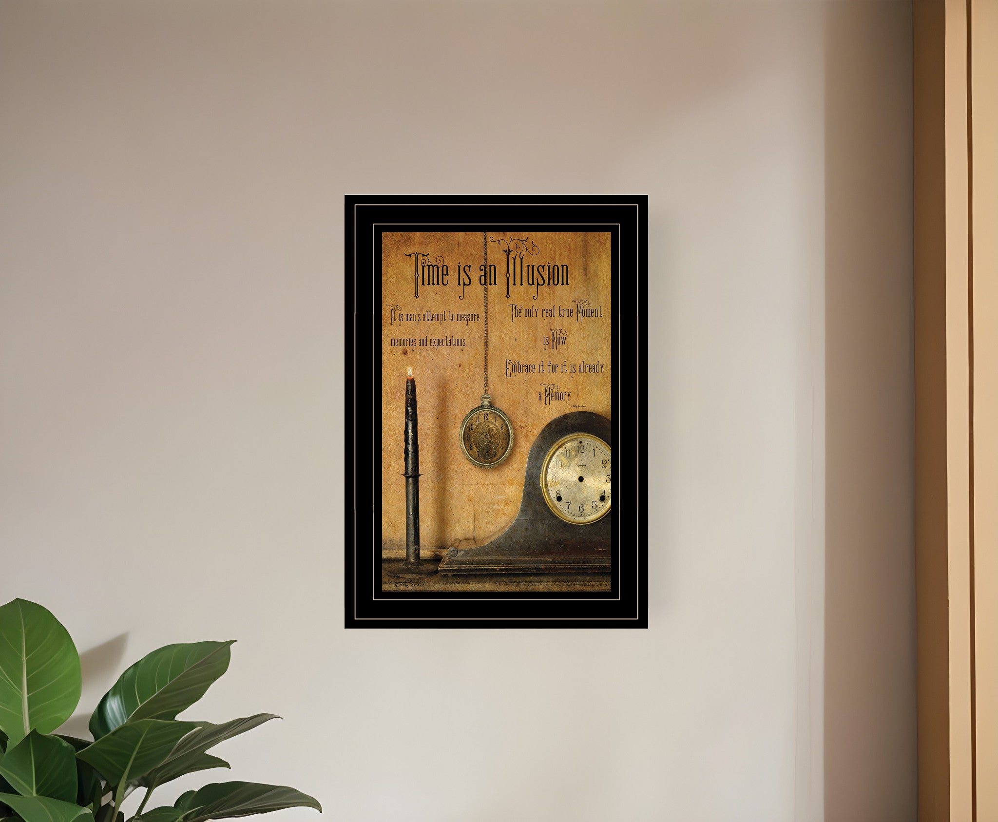 Time Is An Illusion 2 Black Framed Print Wall Art