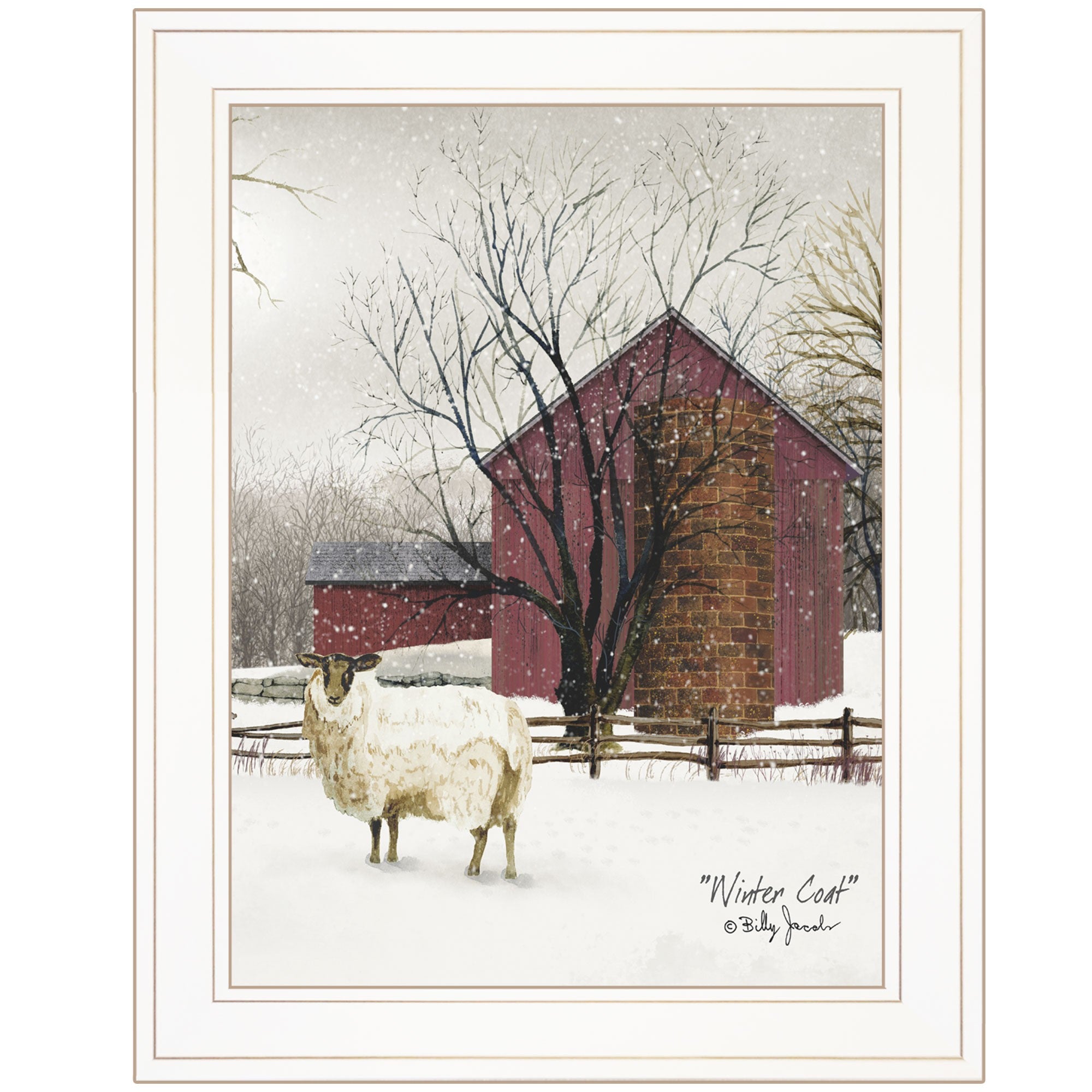 Winter Coat 1 White Framed Print Wall Art