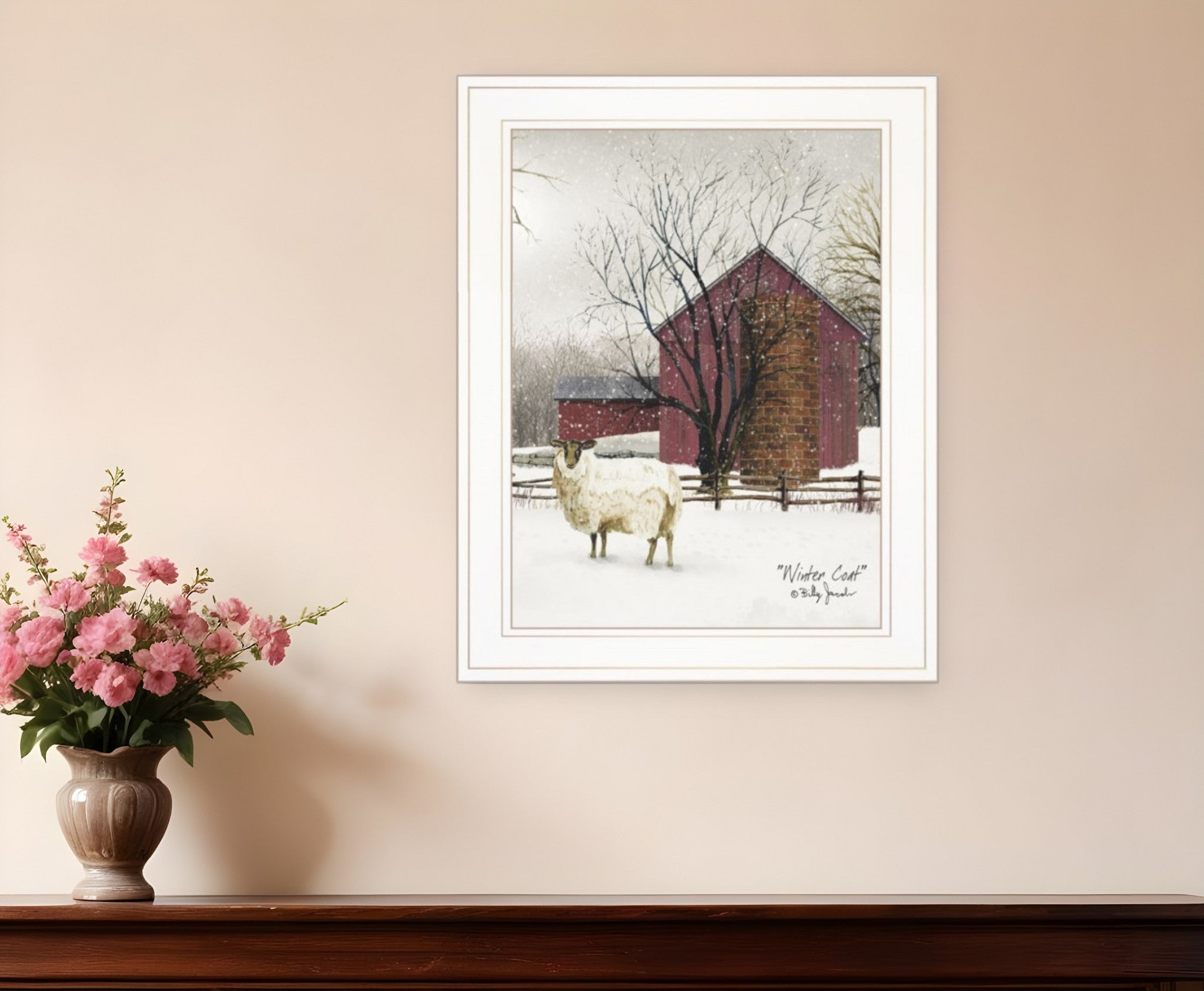 Winter Coat 1 White Framed Print Wall Art