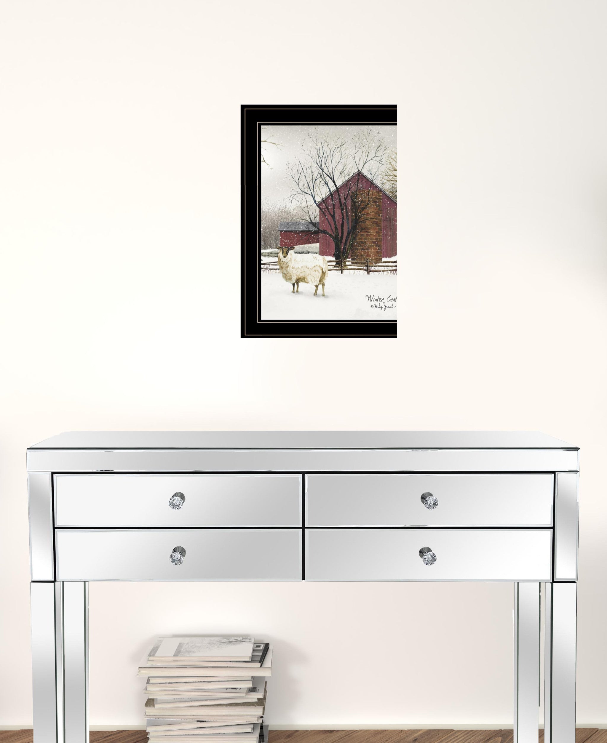 Winter Coat 2 Black Framed Print Wall Art