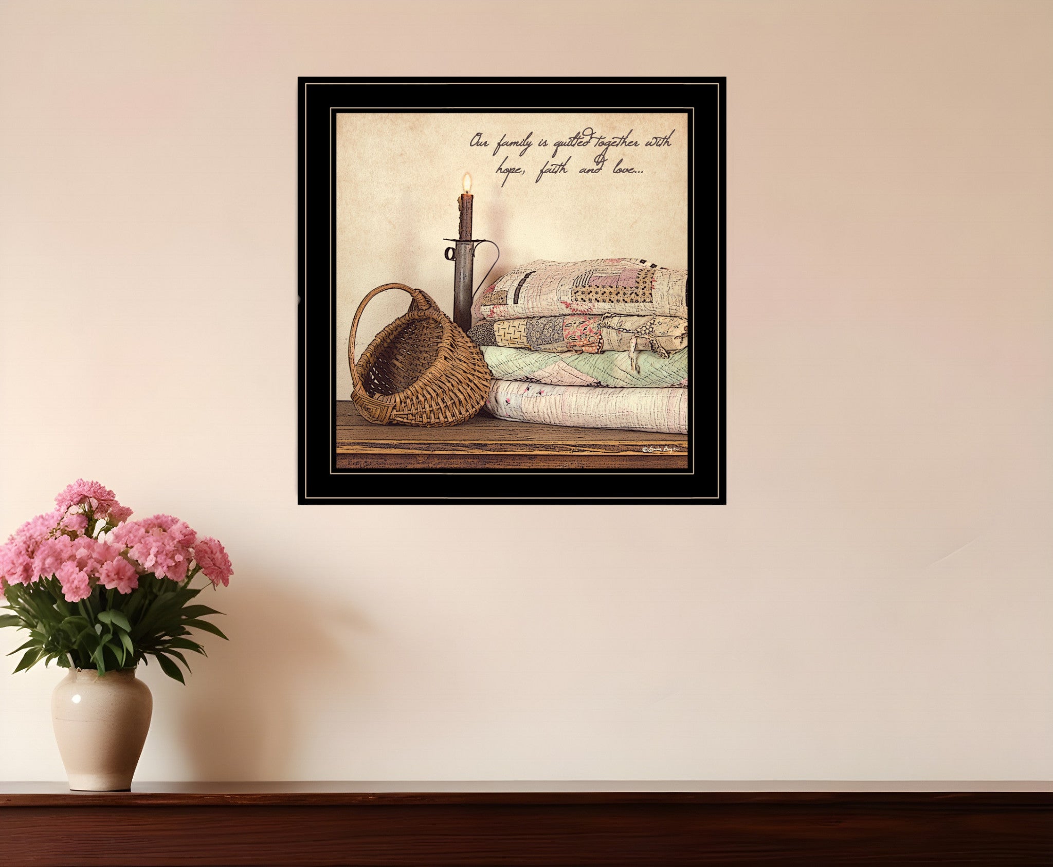 Quilted Together 3 Black Framed Print Wall Art