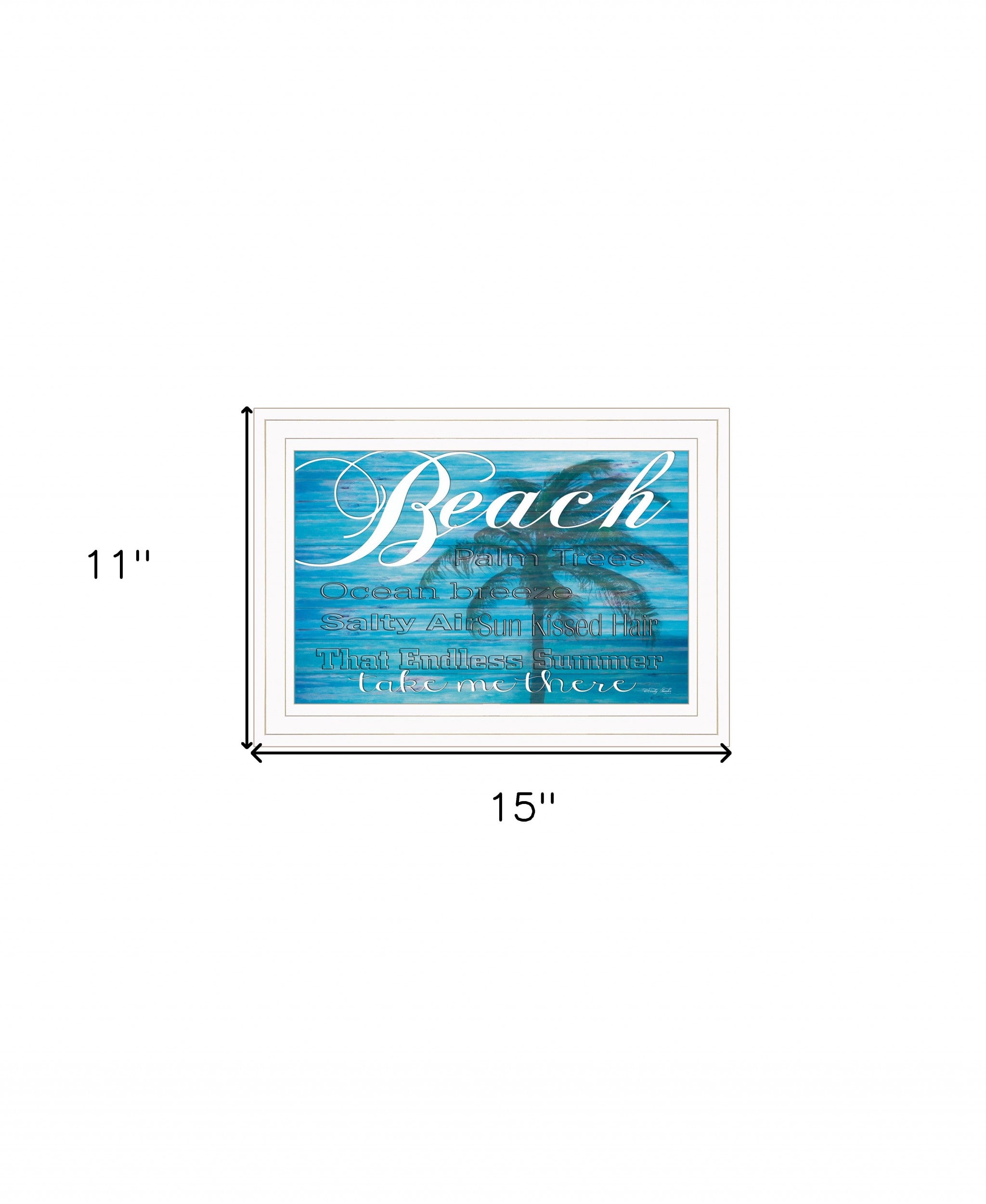 Take Me There Beach White Framed Print Wall Art