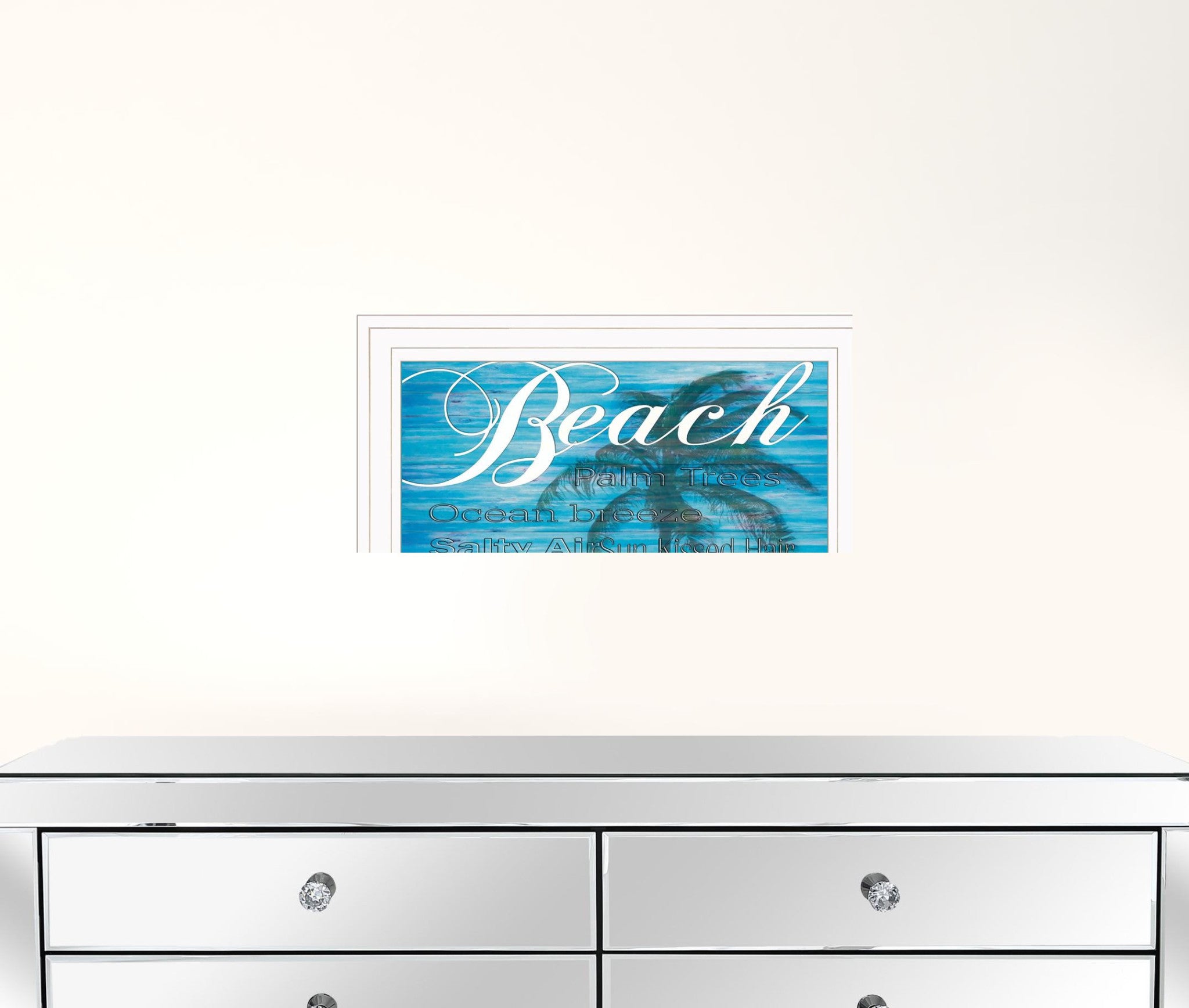 Take Me There (Beach) White Framed Print Wall Art