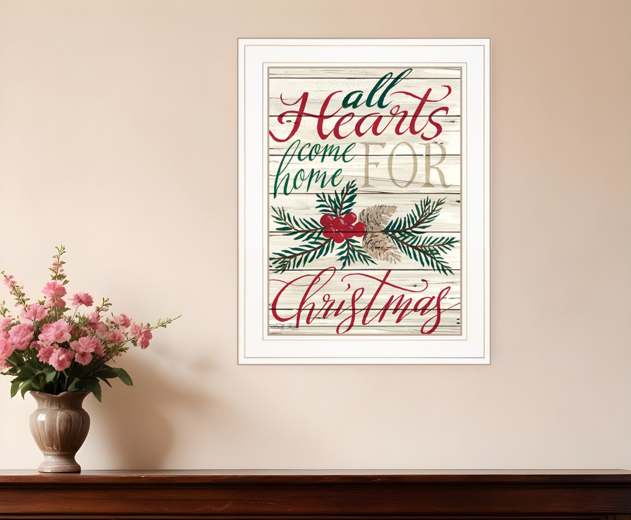 Home For Christmas 1 White Framed Print Wall Art