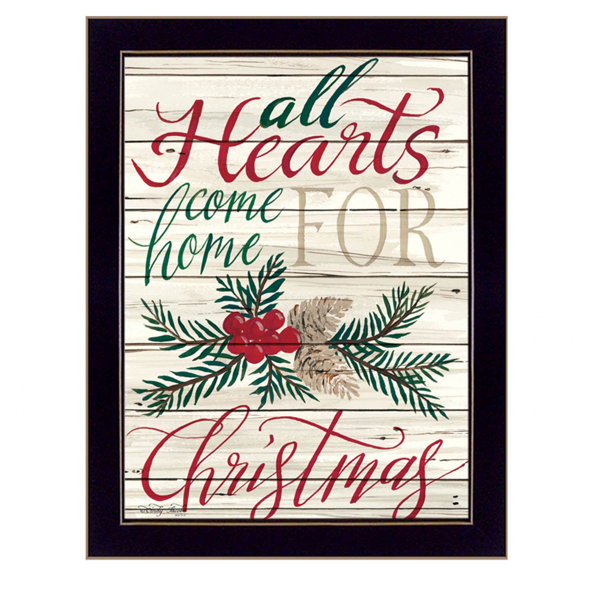 Home For Christmas 3 Black Framed Print Wall Art