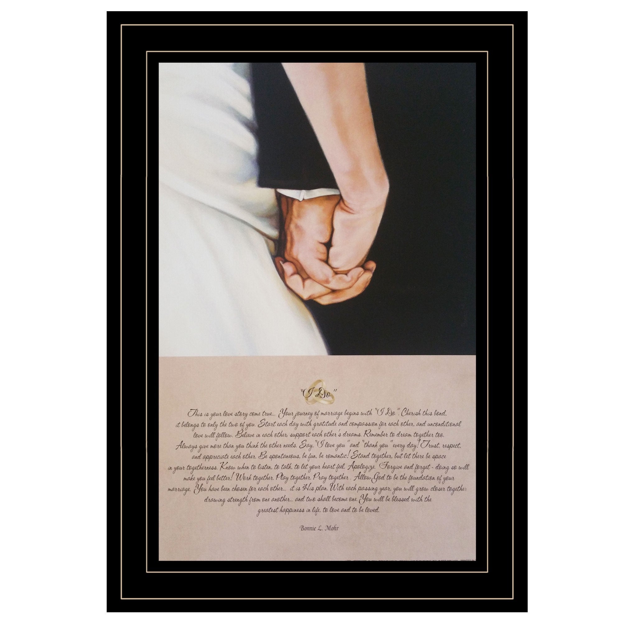 I DO 3 Black Framed Print Wall Art