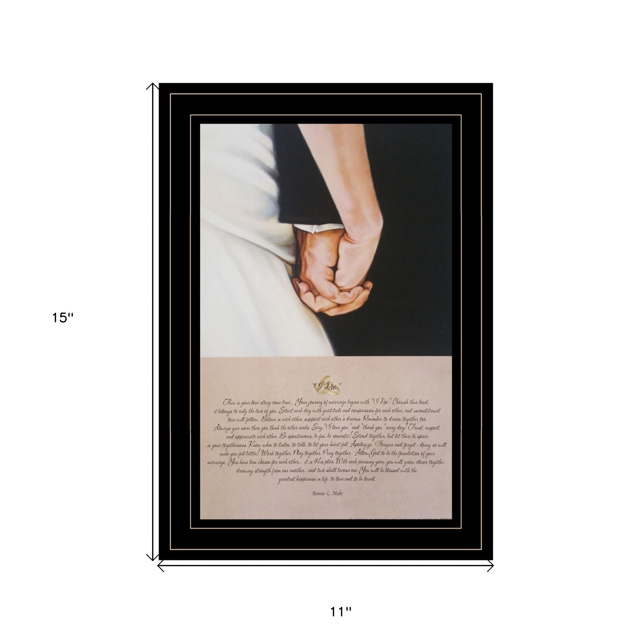 I DO 3 Black Framed Print Wall Art