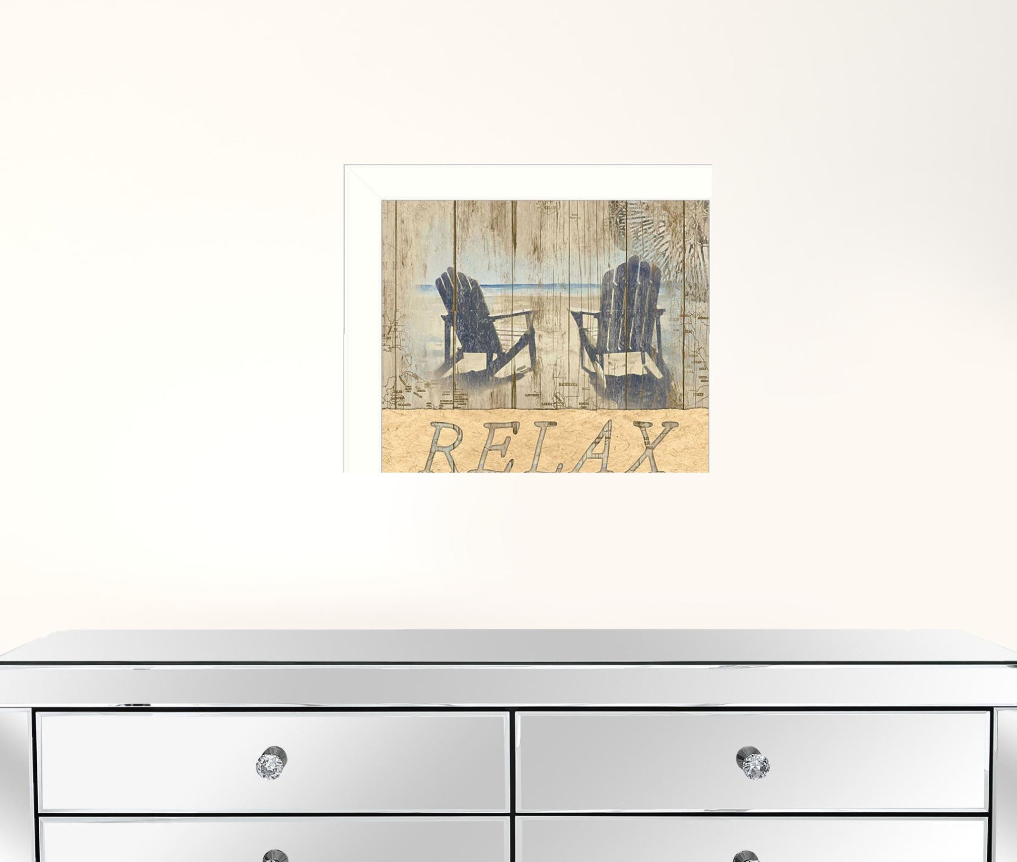 RELAX 1 White Framed Print Wall Art