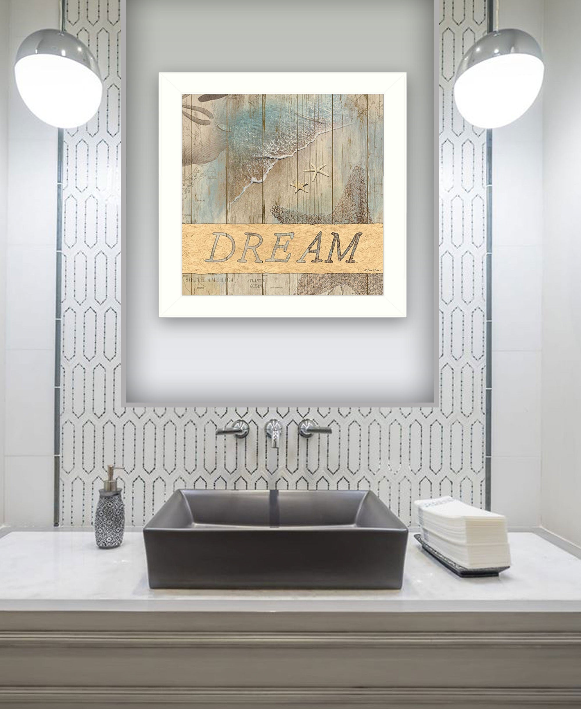 DREAM 1 White Framed Print Wall Art