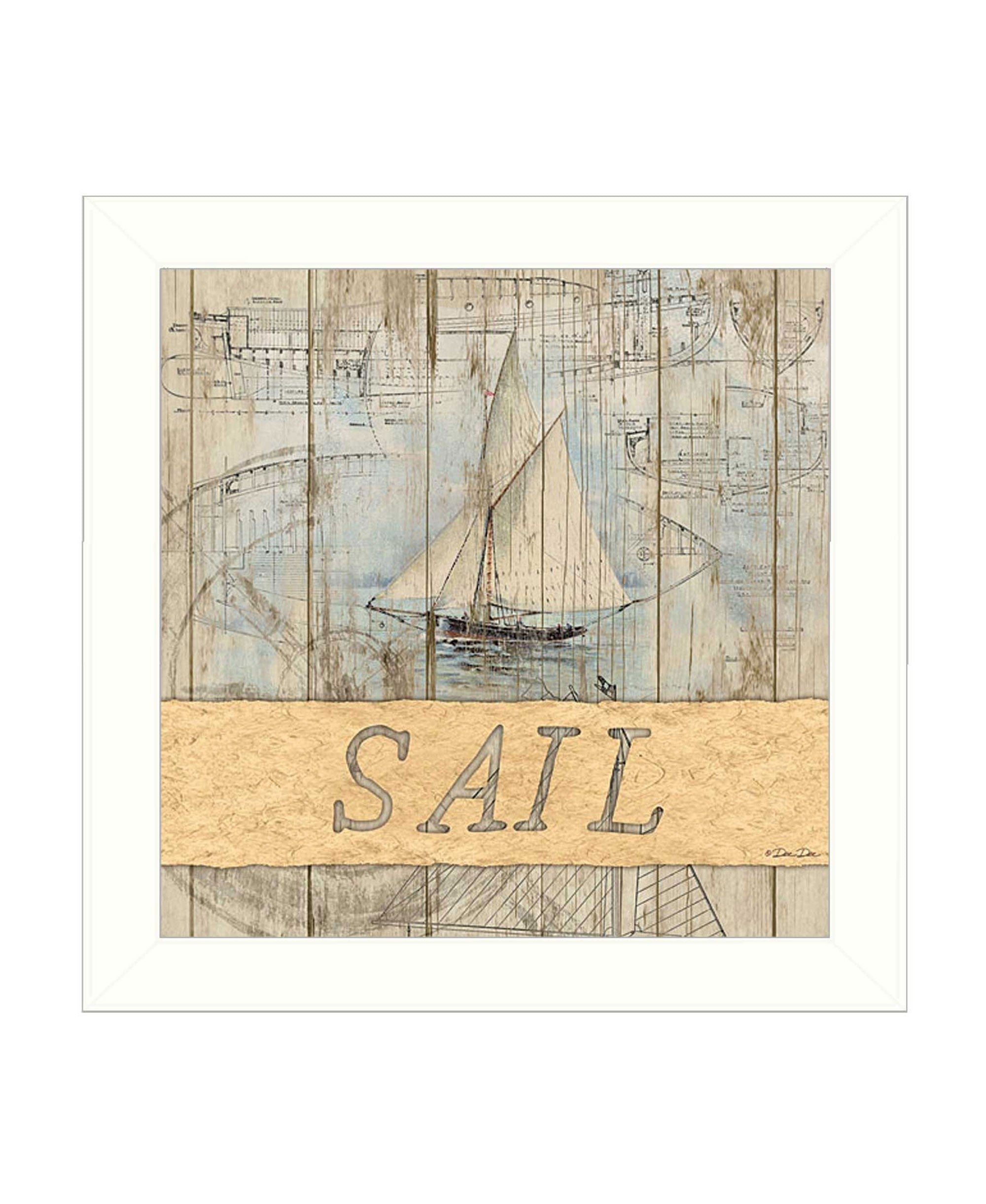 SAIL White Framed Print Wall Art