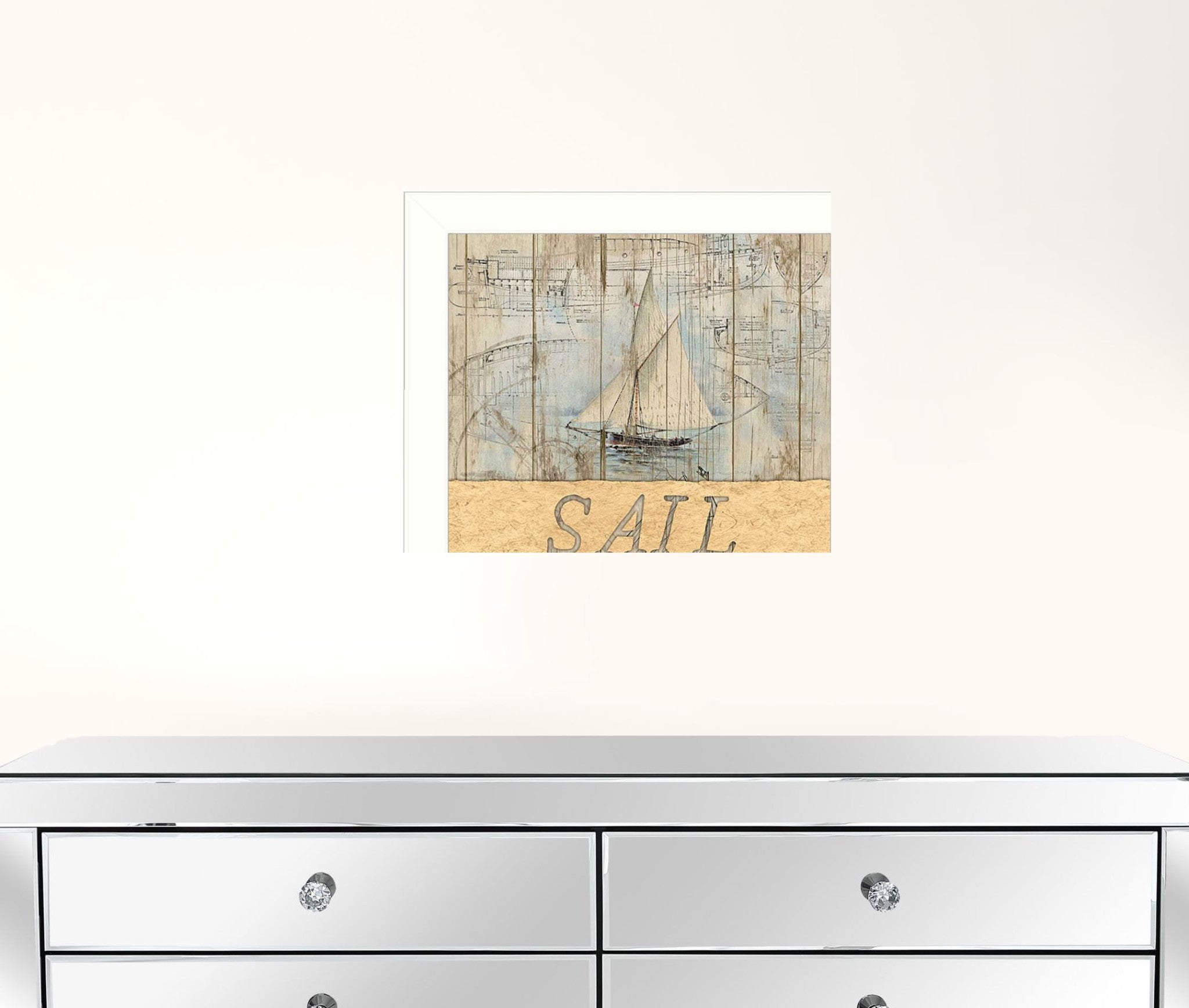 SAIL White Framed Print Wall Art