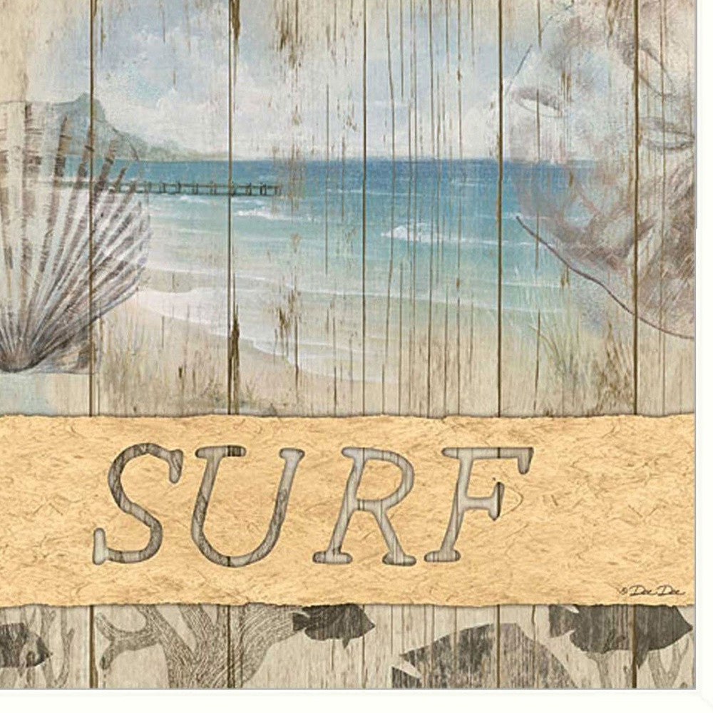 SURF White Framed Print Wall Art