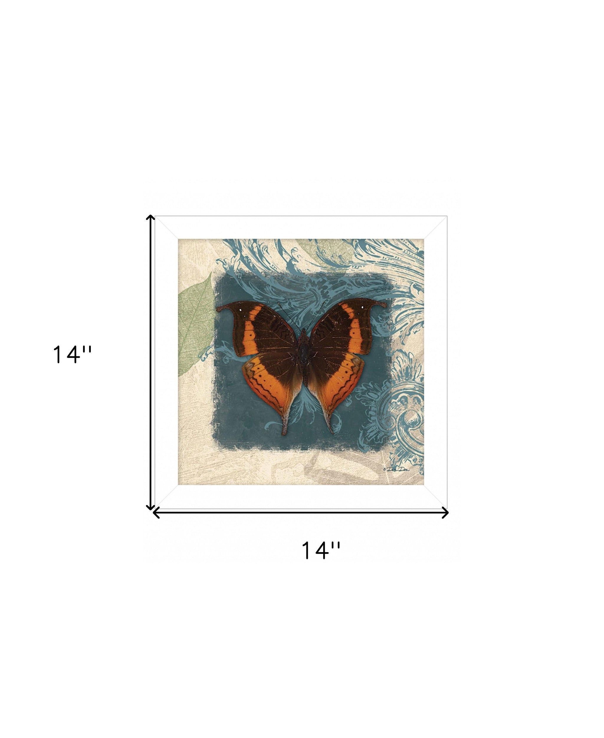 Swirl Butterfly II White Framed Print Wall Art