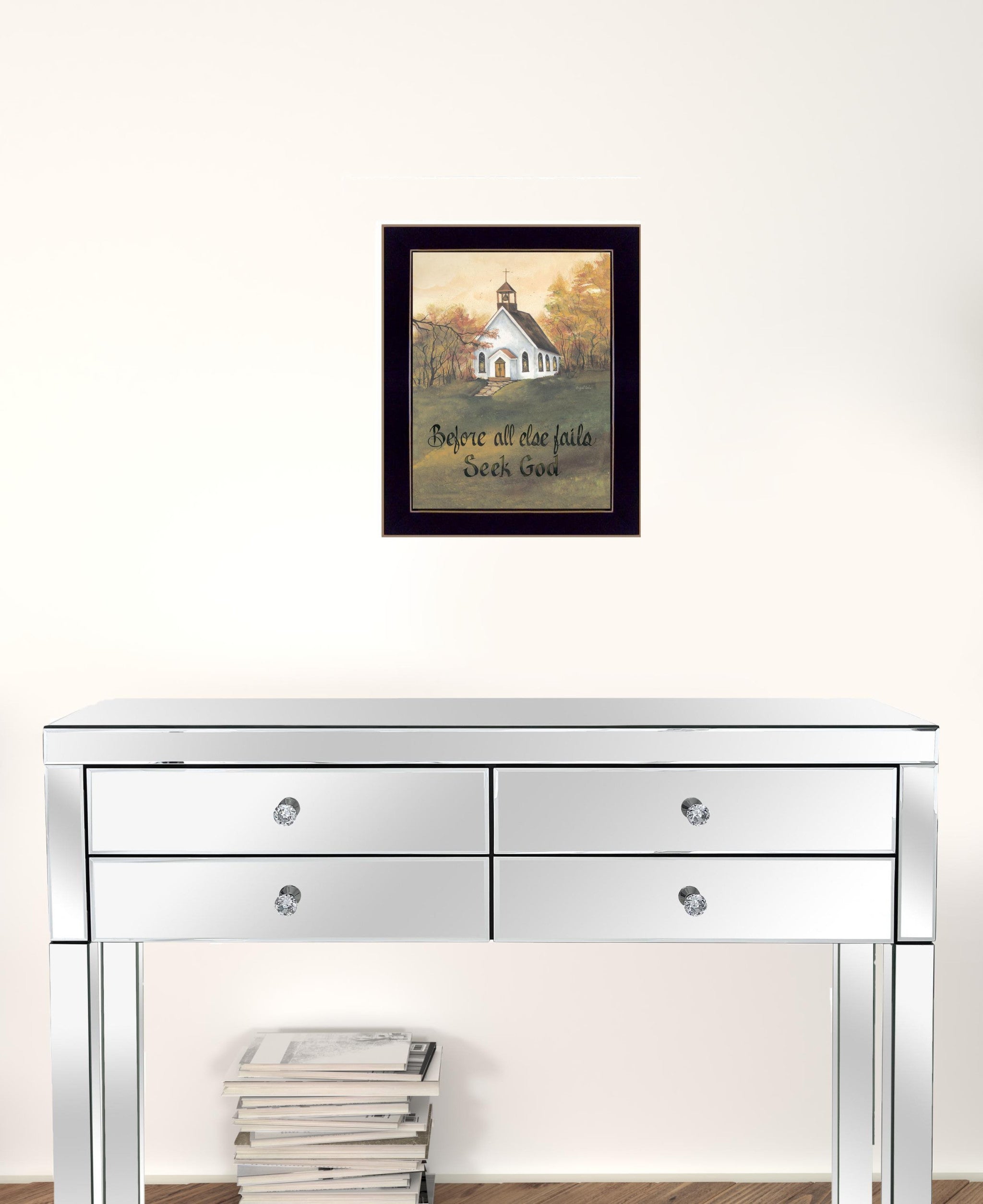 Seek God Black Framed Print Wall Art