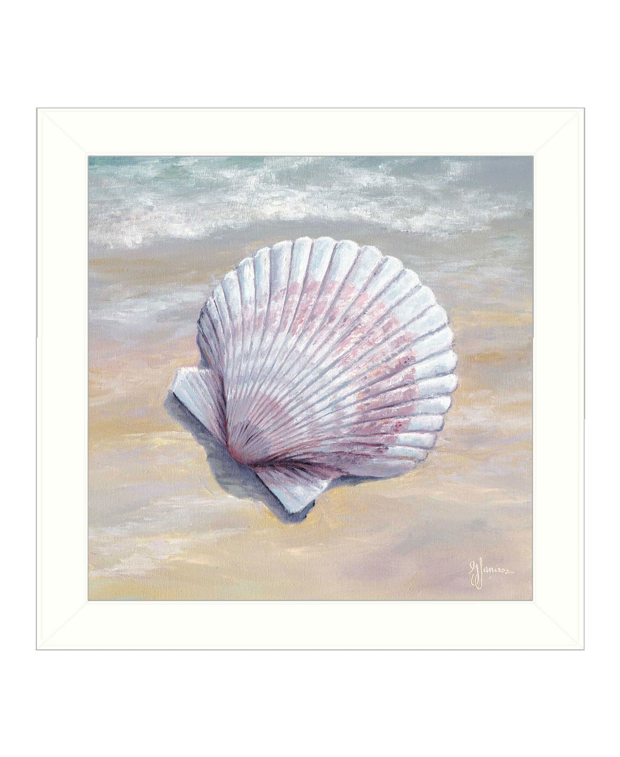 Scallop White Framed Print Wall Art