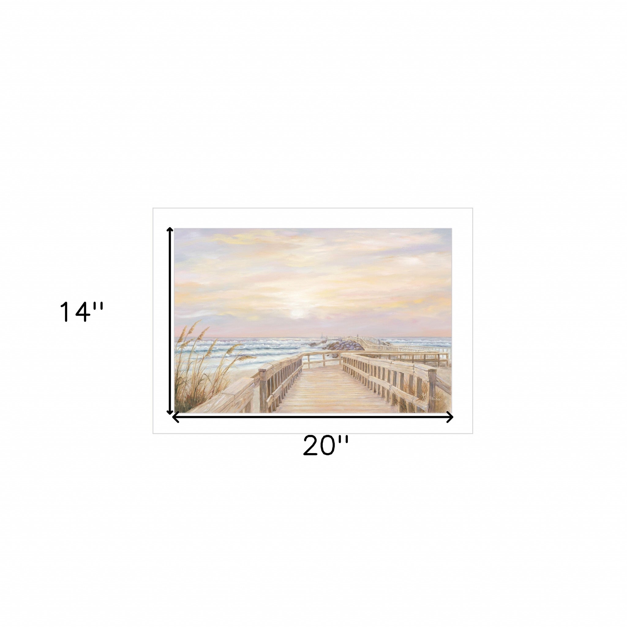 Ponce Inlet Jetty Sunrise 1 White Framed Print Wall Art