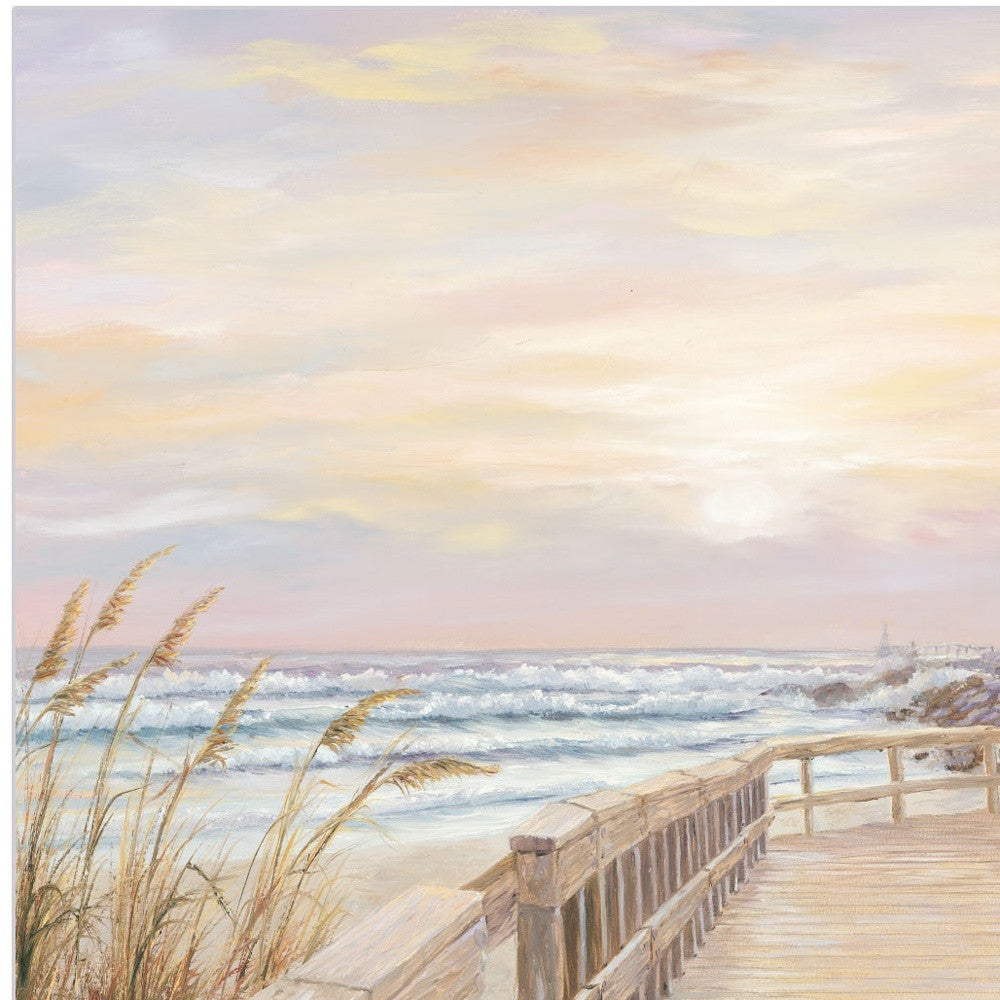 Ponce Inlet Jetty Sunrise 1 White Framed Print Wall Art