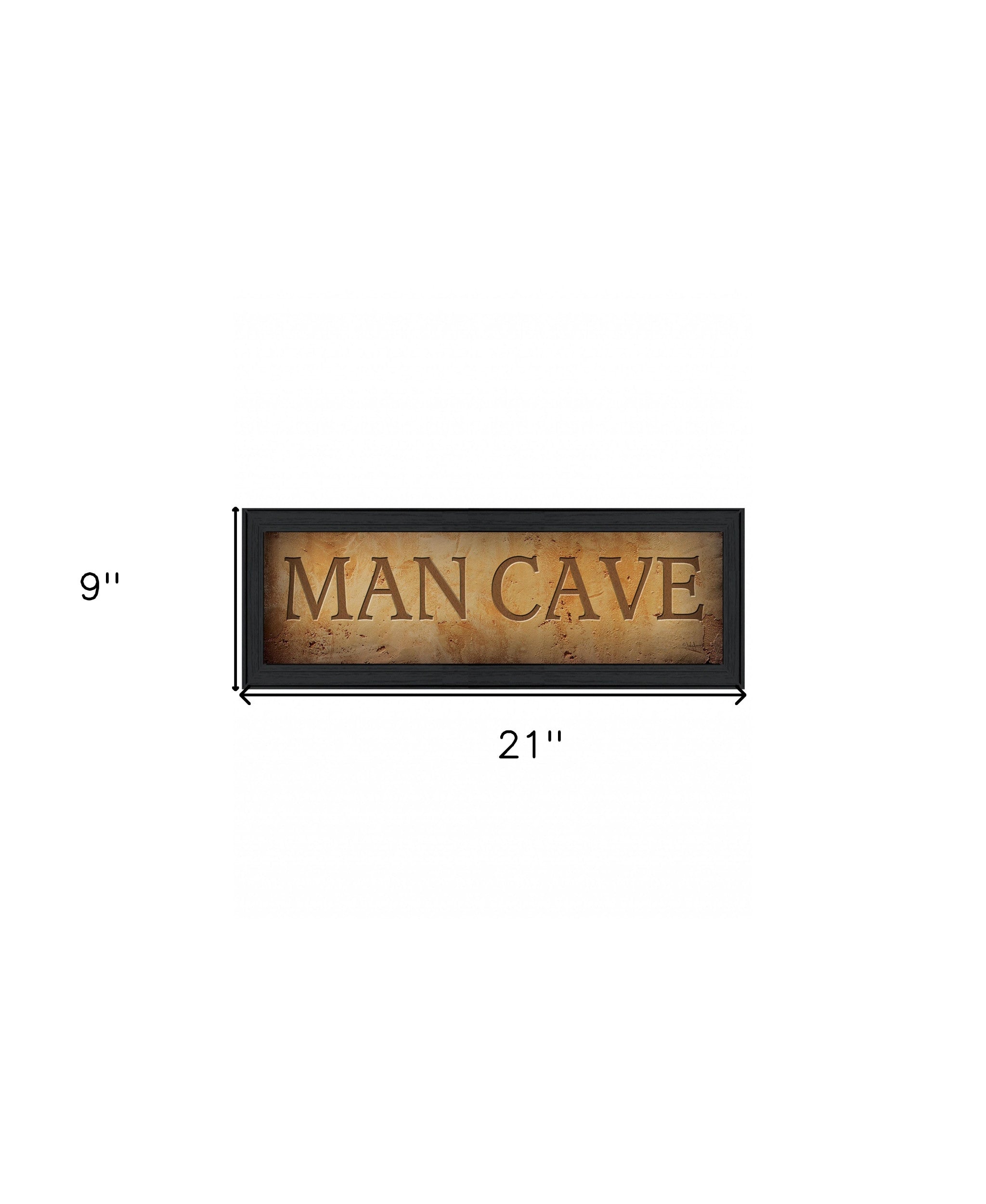 Man Cave 1 Black Framed Print Wall Art